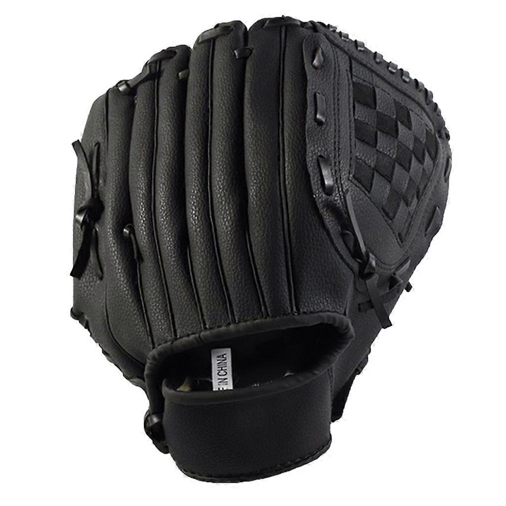 Thickened Infield Pitcher Baseball Glove Softball Practice Training Equipment - Black, Size: L