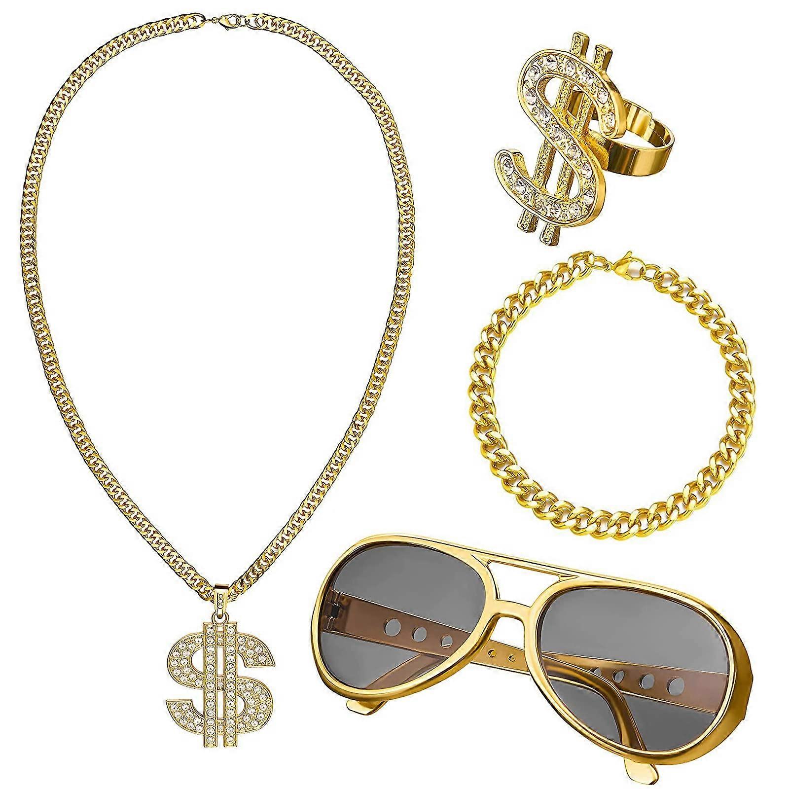 ヒップホップジュエリー、ギャングスターヴィンテージジュエリー、80年代の衣装、メンズギャングスタージュエリー