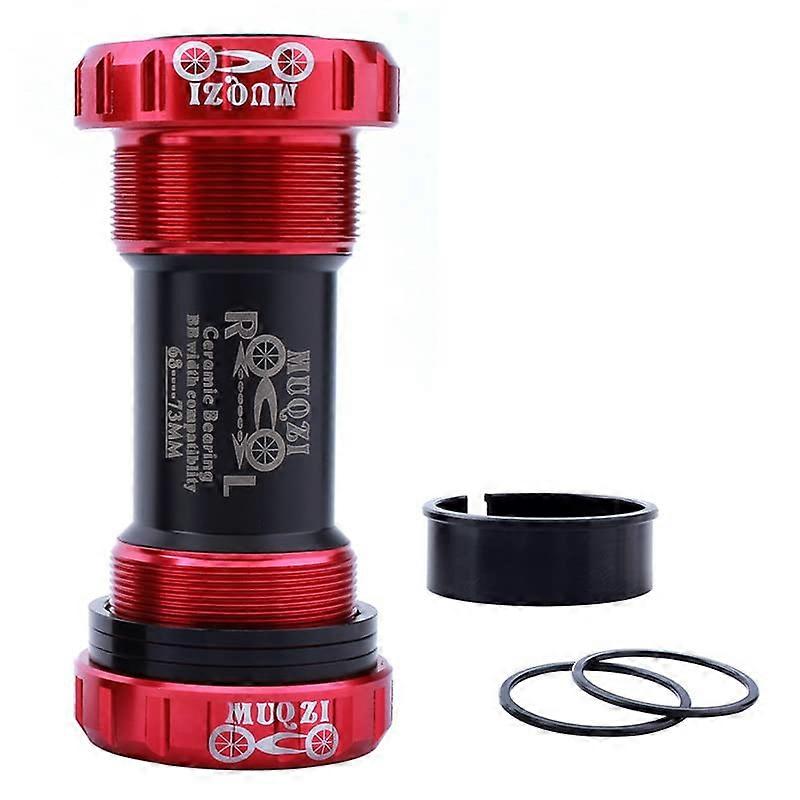 Bicycle Press Fit BB. Screw/Thread Deep Clamp BB. Bicycle Tooth Plate Axle Inner Bracket Screw Type BB Red.