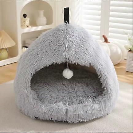 Fluffy Shell Dog Bed Cuddly Pet Bed for Small and Medium Dogs Cats, Washable Dog Sofa/Cat Sofa, Soft Plush Basket (Light Grey, L)