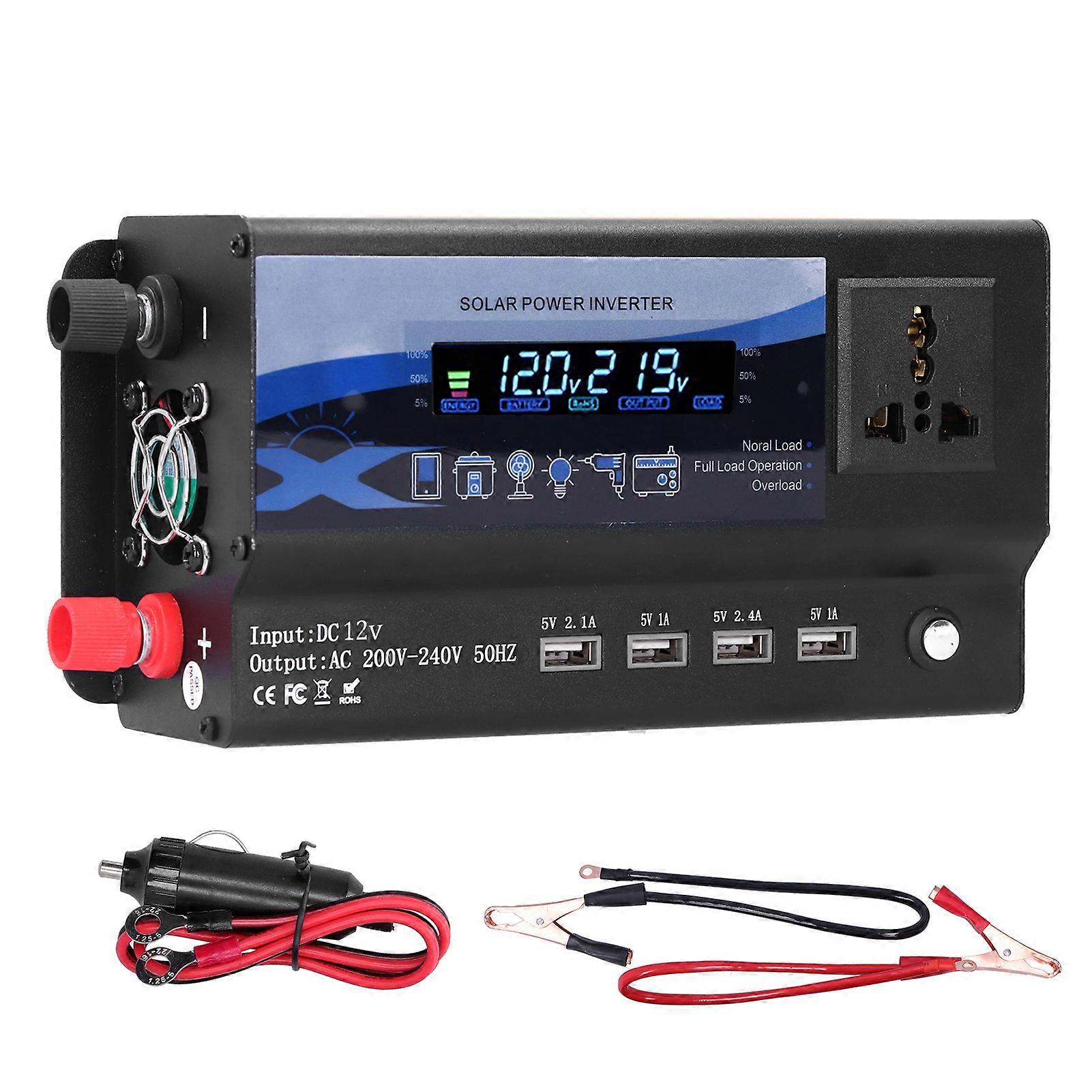 Xuyuan 4000w Car Inverter with LED Color Ambient Light 4 USB Charger Vehicle Power Converter