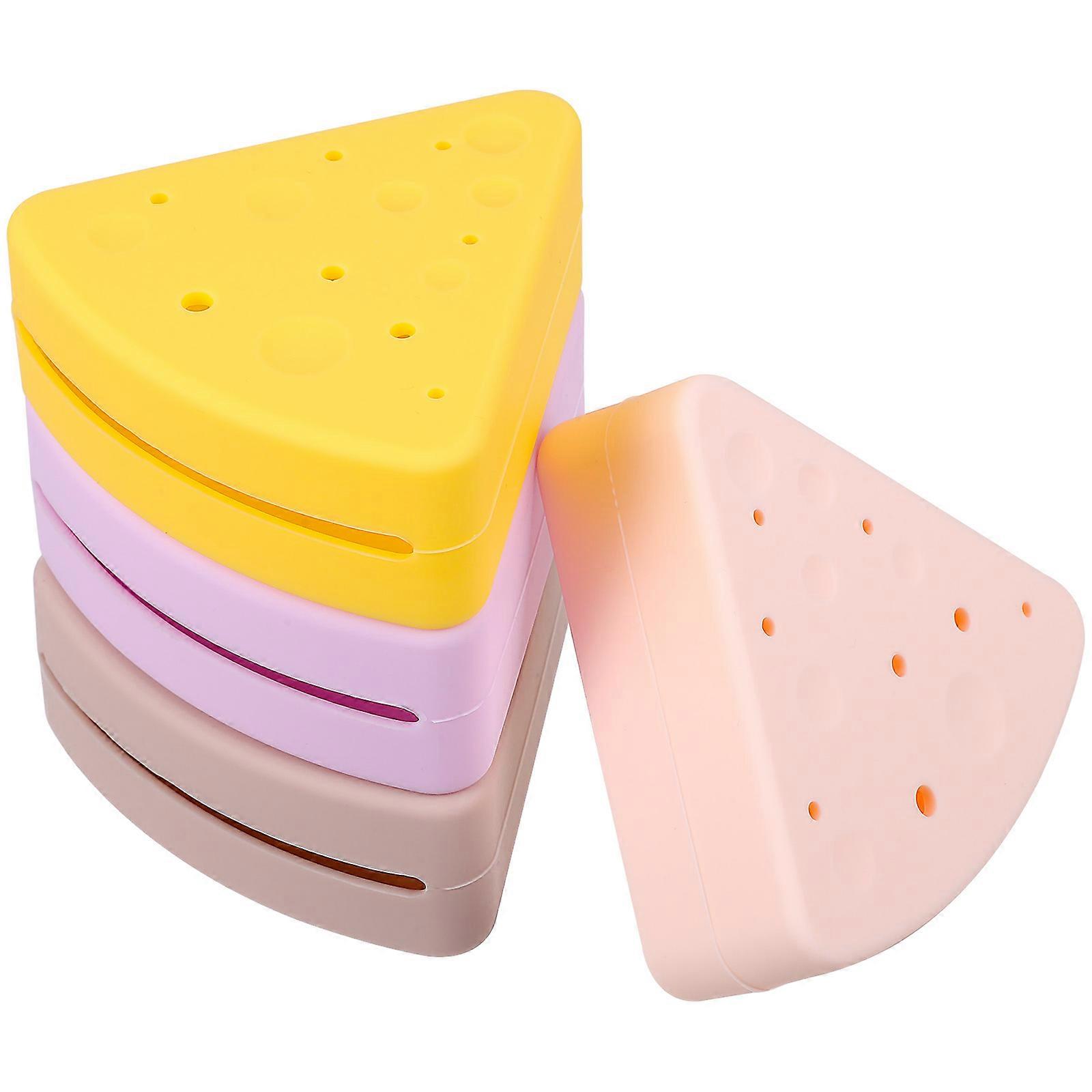 Powder Puff Container Case Triangle Makeup Sponge Travel Case Storage Ventilation 4Pcs