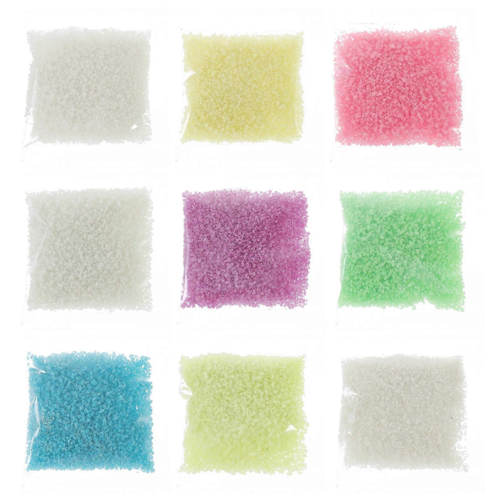Fluorescent Glow Particle Lumuouse Sand For Diy Craft Material Wishing Bottle Filler 9Pcs