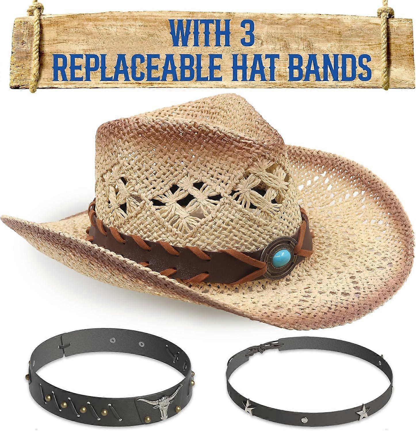 2025年最新モデル女性用麦わらカウボーイハット-麦わらカウガールハット-ヴィンテージカウボーイハット