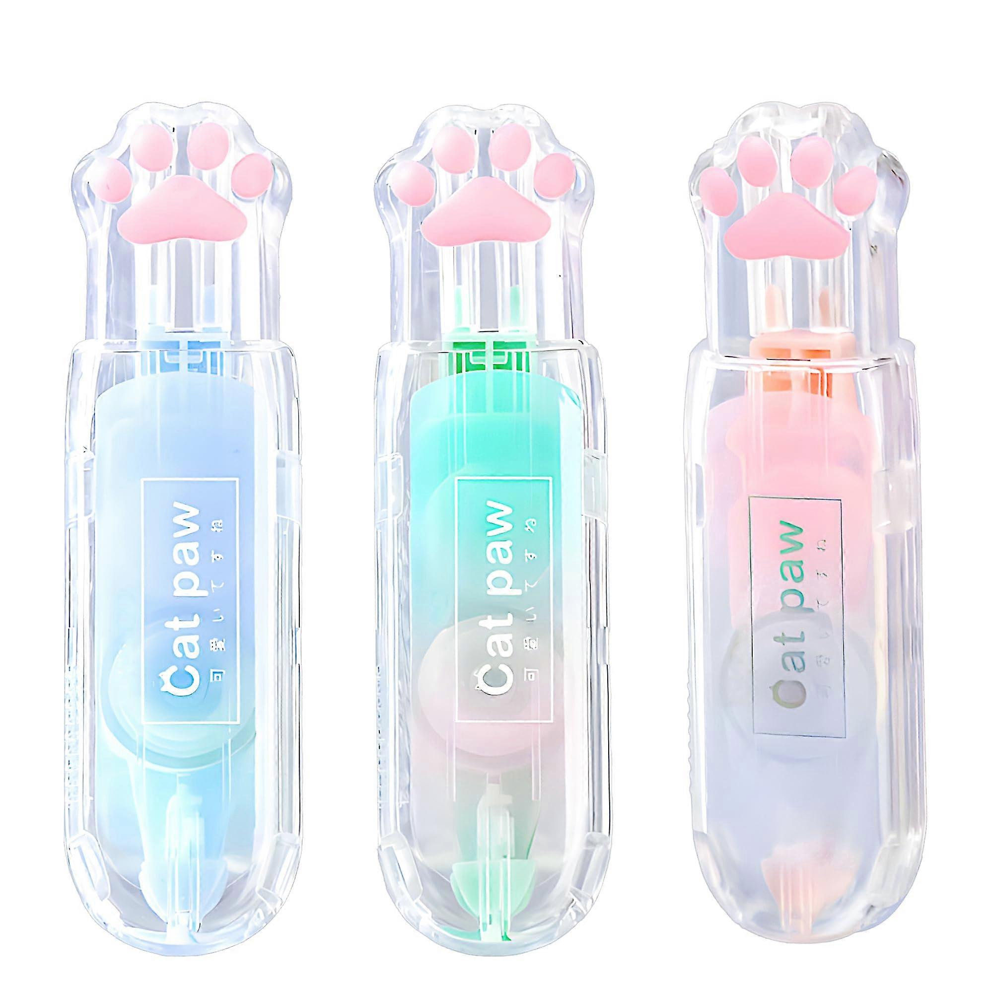 Retractable White Correction Tape Cat-Paw Correction Pen Pen-Shaped Applicator Easy-To-Use Tape For Back-To-School