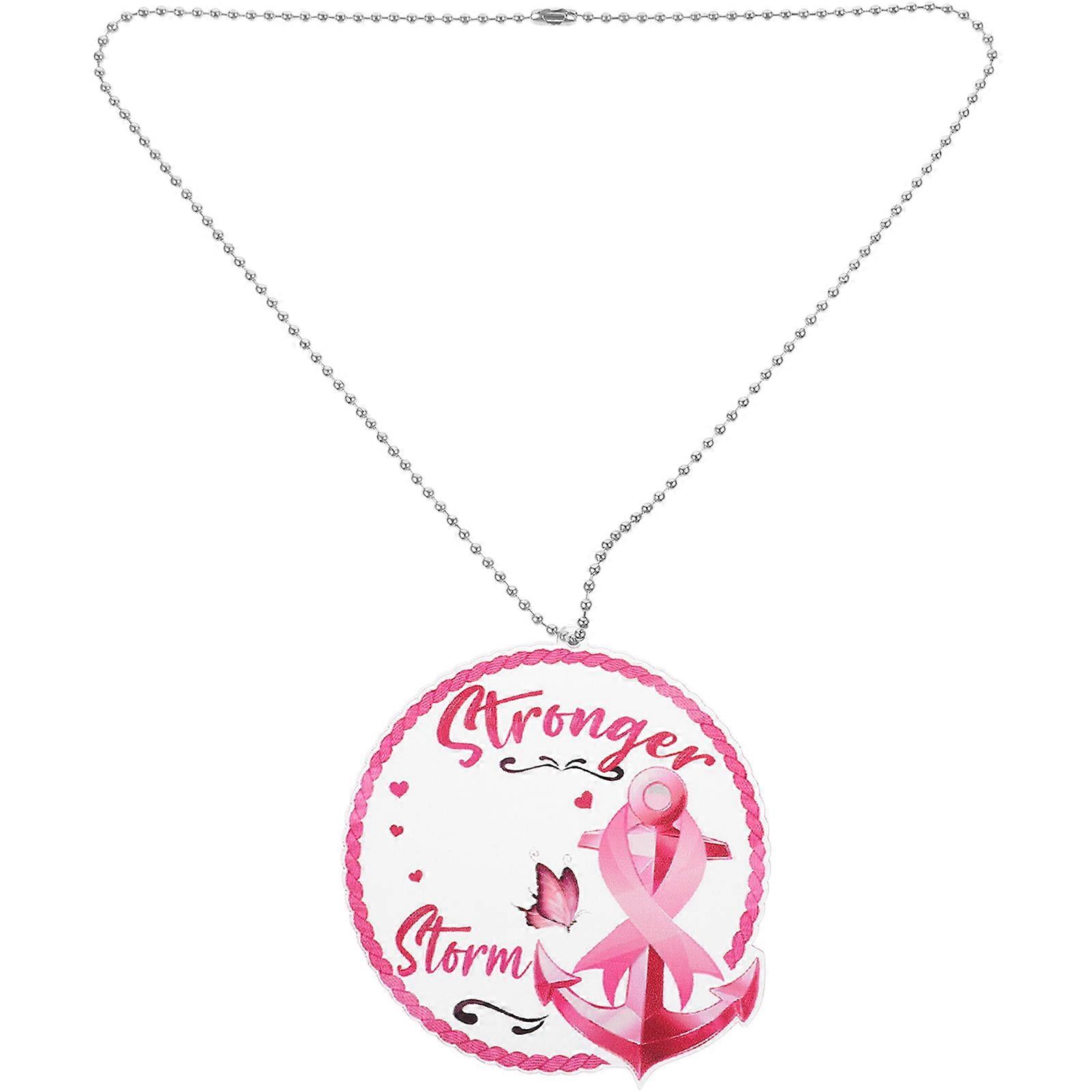 Woman Car Accessories Breast Cancer Hope Design Simple and Generous Bag Charm Vehicle Display 7.50X7.50X0.30CM 1Pcs