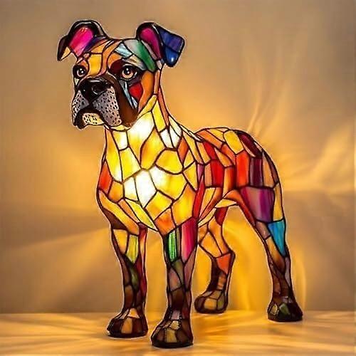 Poodle lamp, retrocolored table night light made of resin in dog shape