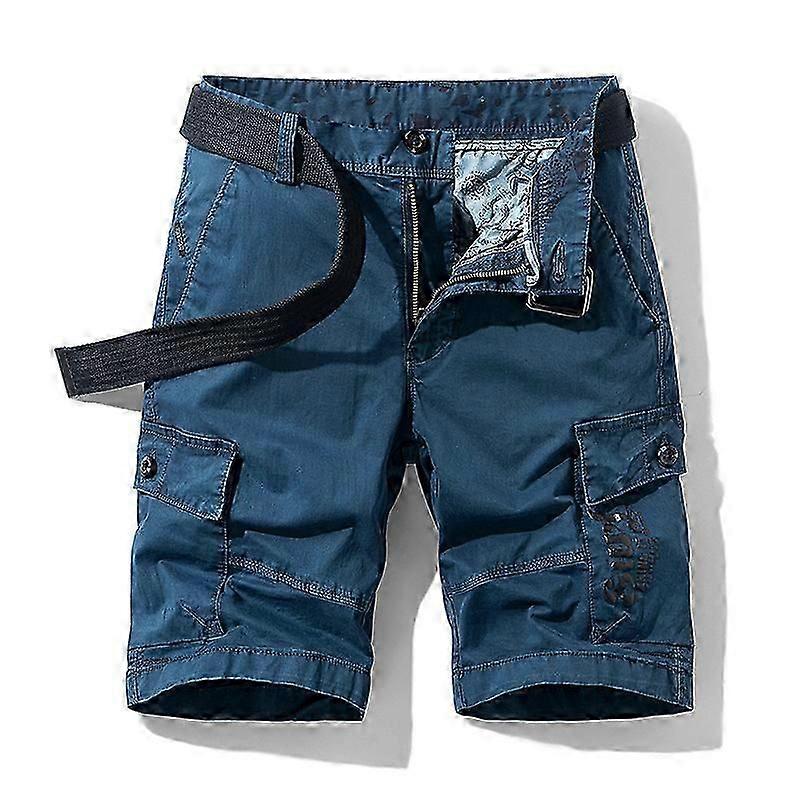 "السراويل الصيفية للرجال من القطن برمودا السراويل القصيرة غير الرسمية بتصميم متعدد الجيوب بنطلون شحن قصير"