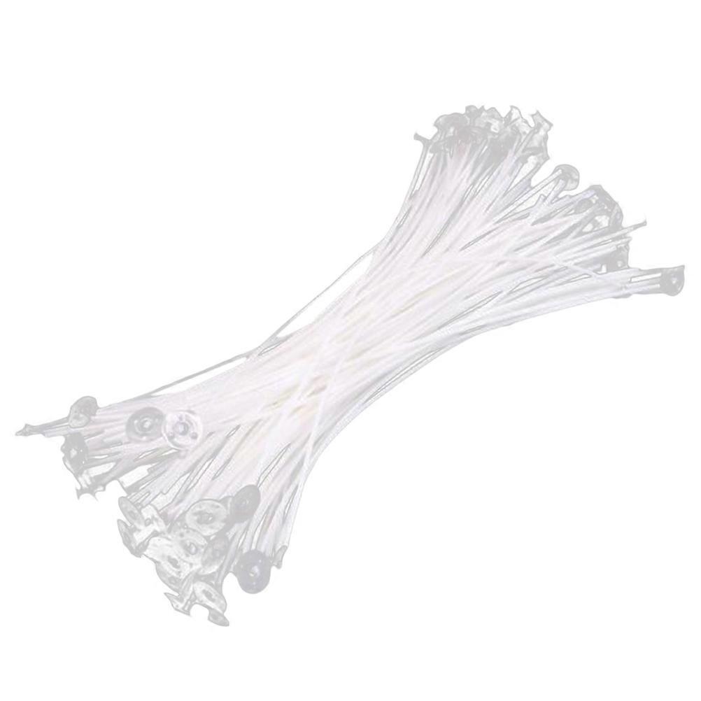 50pcs Pre Waxed Candle Wicks with Sustainers for DIY Candle Making – Cotton Core for Optimal Burn, Smoke Free Performance, and Easy Cutting