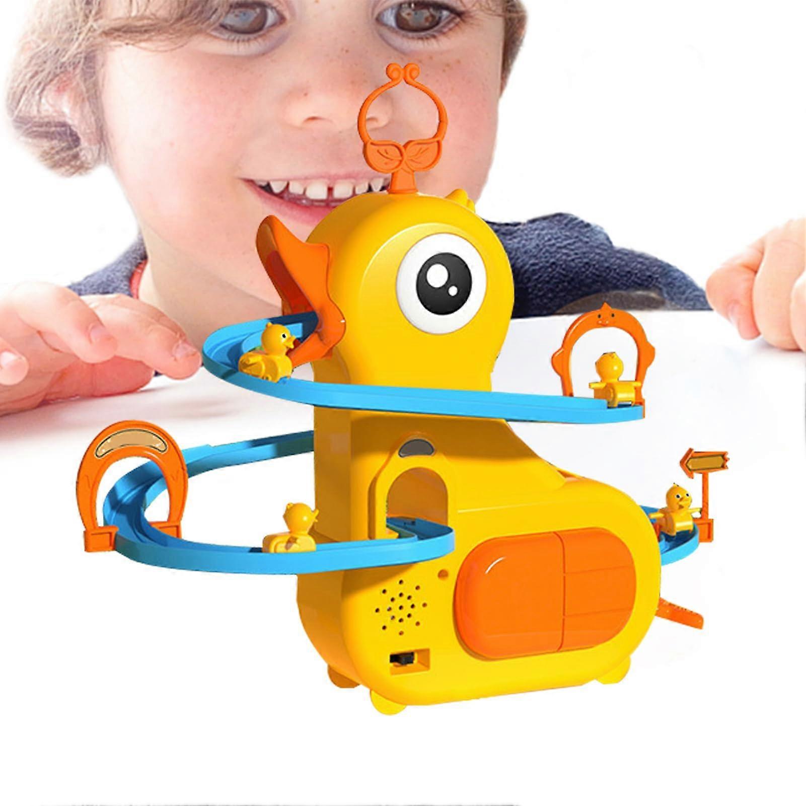 Electric duck climbing, duck toy, cute musical toy, illuminated music, electric slide for students, ages 4 to 6, yellow