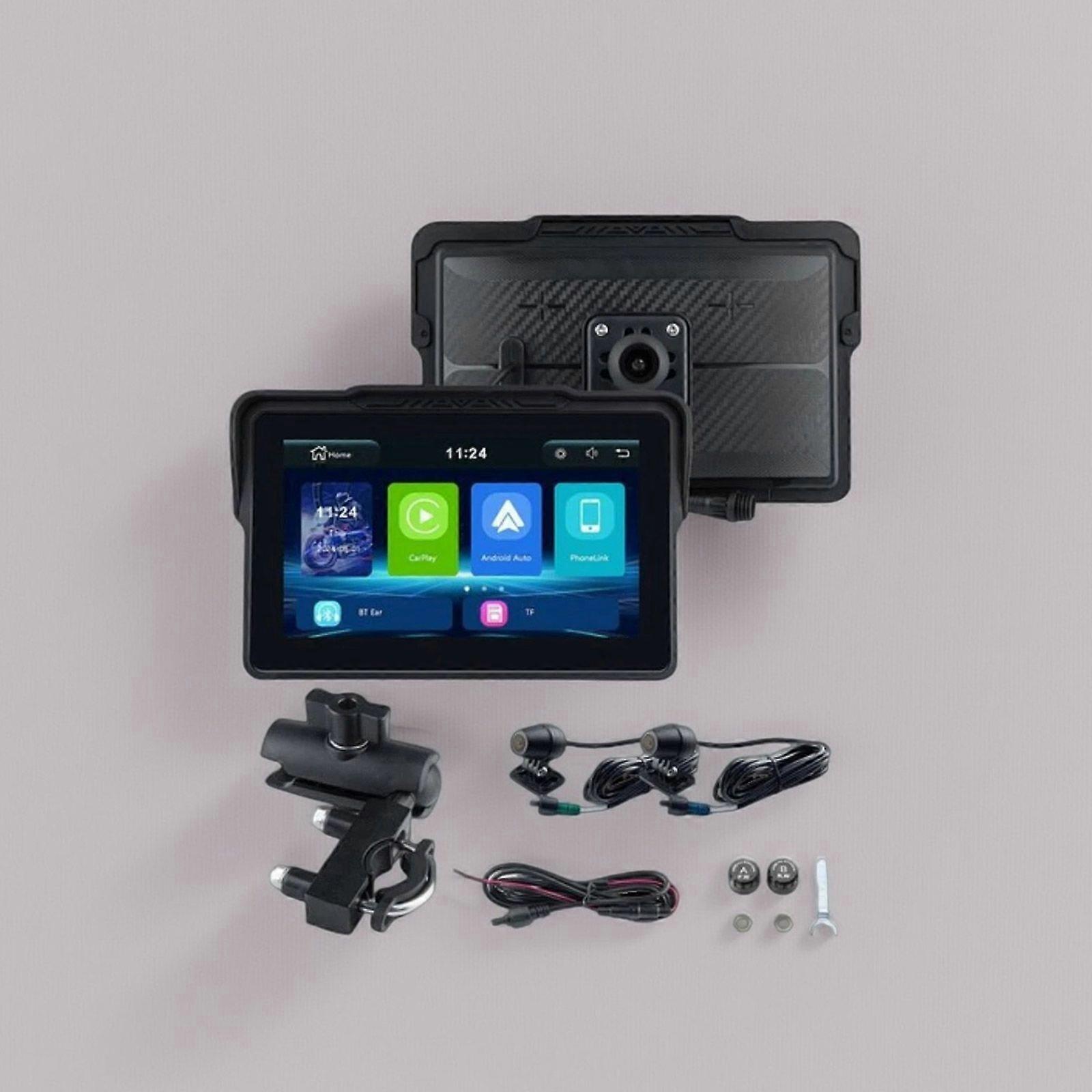7 inch Motorcycle Android Auto Wireless Touch Screen Carplay + Camera +TPMS