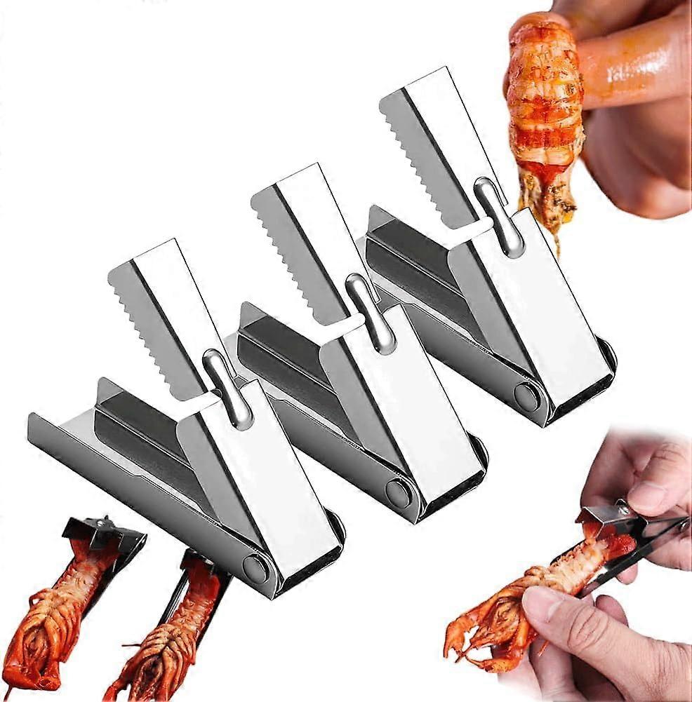 Stainless Steel Lobster Peeler, Cutter For Shrimp Tails, 3-Piece Set, Durable, Effortless Shelling