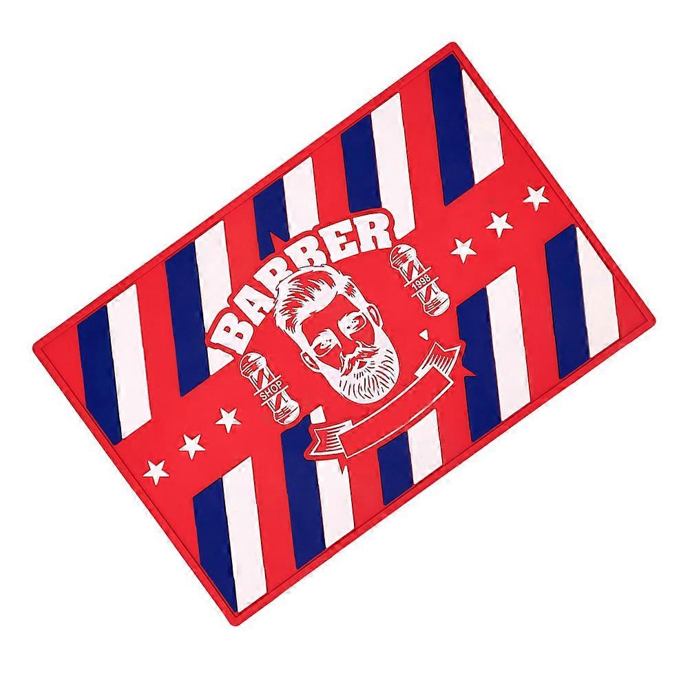 AntiSlip Silicone Barber Mat for Clippers with Red Color and Square Base Versatile for Hair Styling Tools 7.8 x 5.9 inches