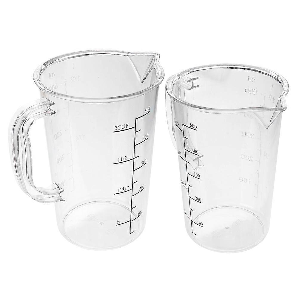 Clear Measuring Cup with Graduated Scale for Kitchen and Bakery Use PC Material Transparent Large Capacity 2Pcs