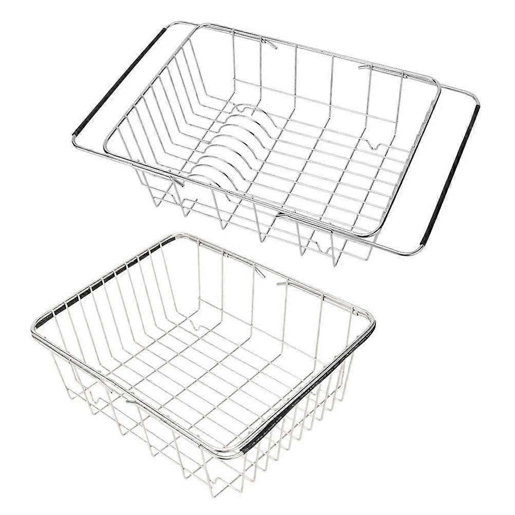 Stainless Steel Sink Drain Basket Expandable Dish Drying Rack Rustproof Dish Drainer Kitchen Utensil (Arch Net)