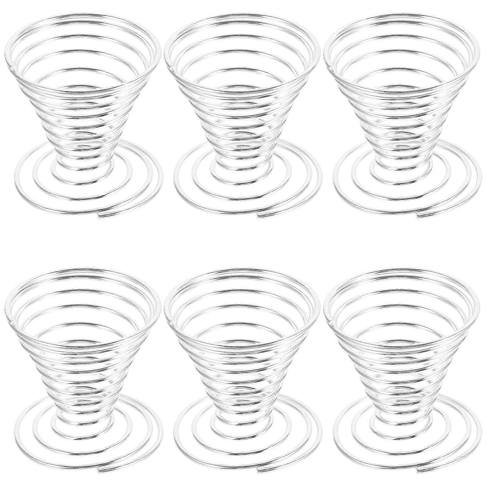 Shockproof Egg Holder Spring Wire Design Stainless Steel Kitchen Use 6Pcs