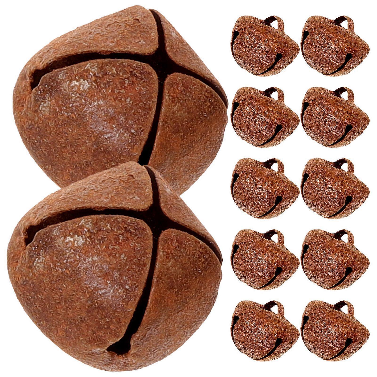 Retro Style Bells Rustic Craft Bells with Square Shape for Christmas Decoration 100Pcs
