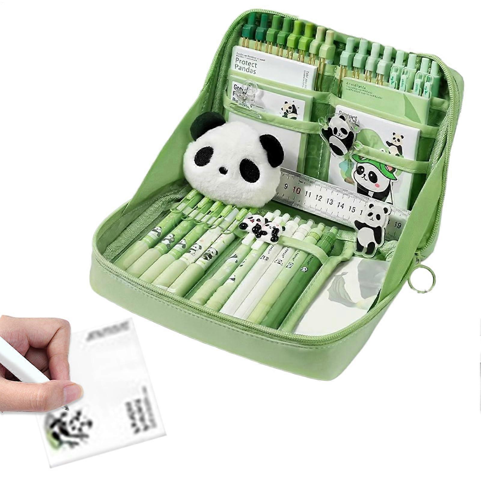 Schulbedarf Set Panda Design | Notizzettel Stifte Etui Set Für Kinder Mädchen Schüler Studenten Hohe Schulen