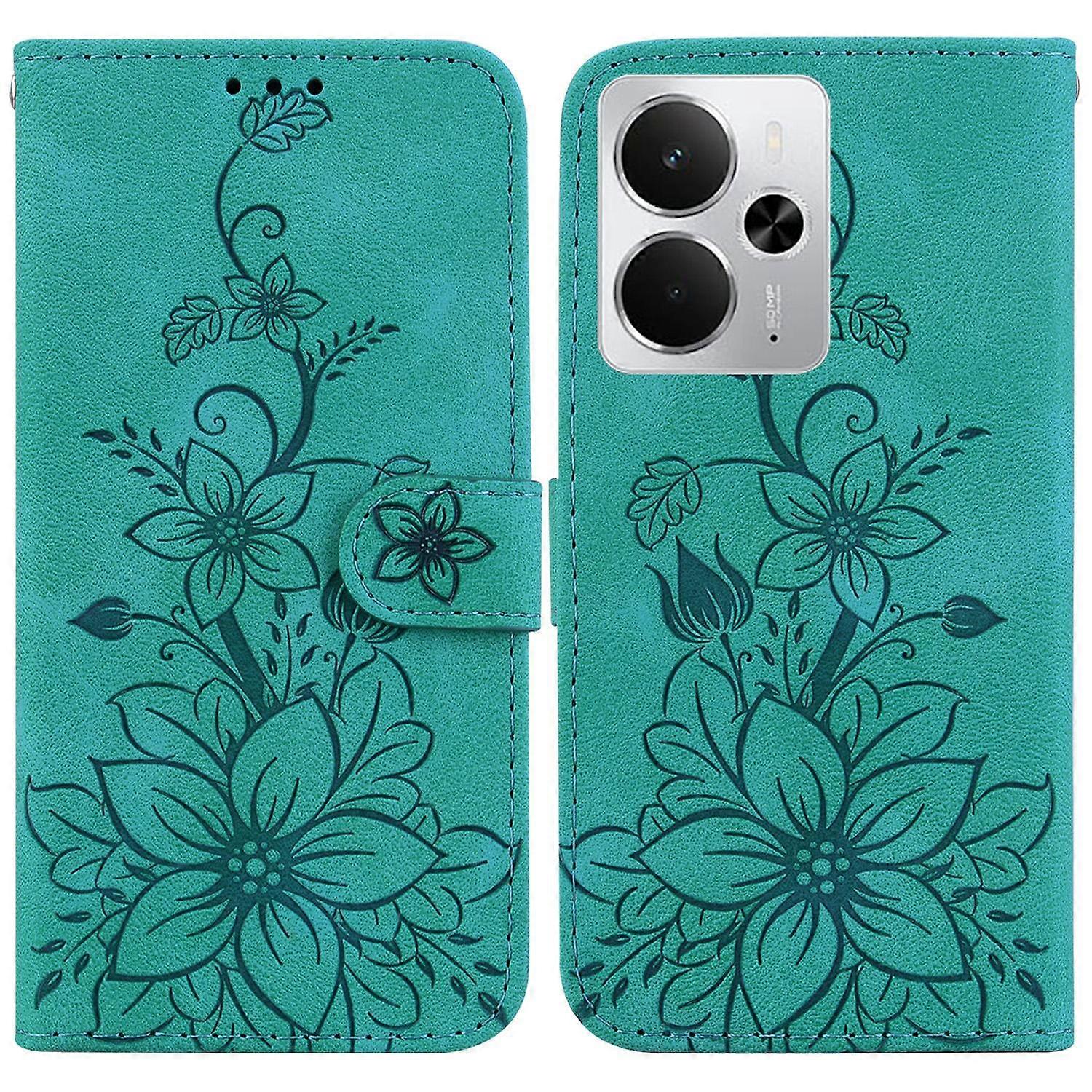 Lily Embossed Leather Phone Case