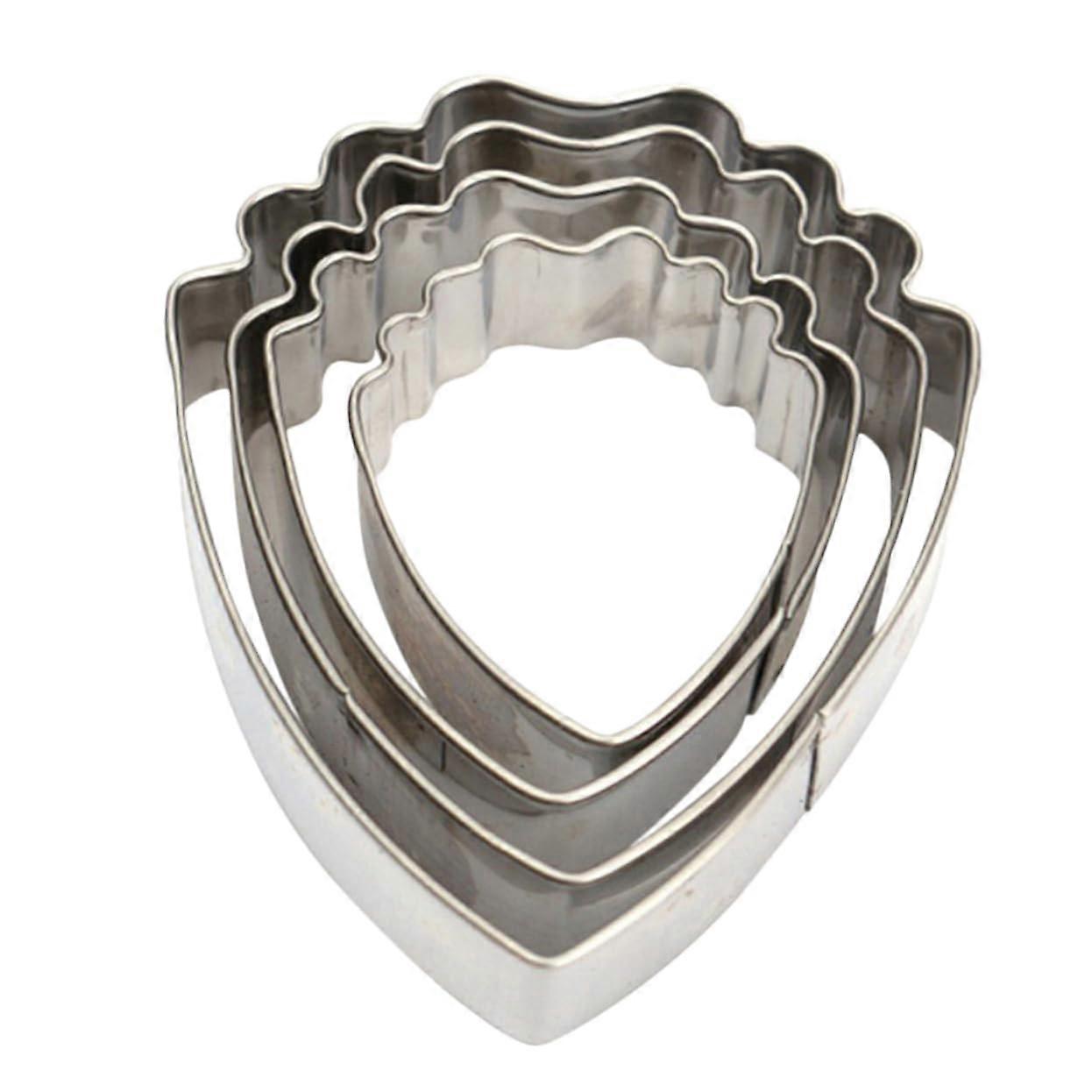 4Piece Cookie Cutter Set Peony Petal Shape Baking Tool for Valentine's Day, for Decorating Chocolate and Cakes