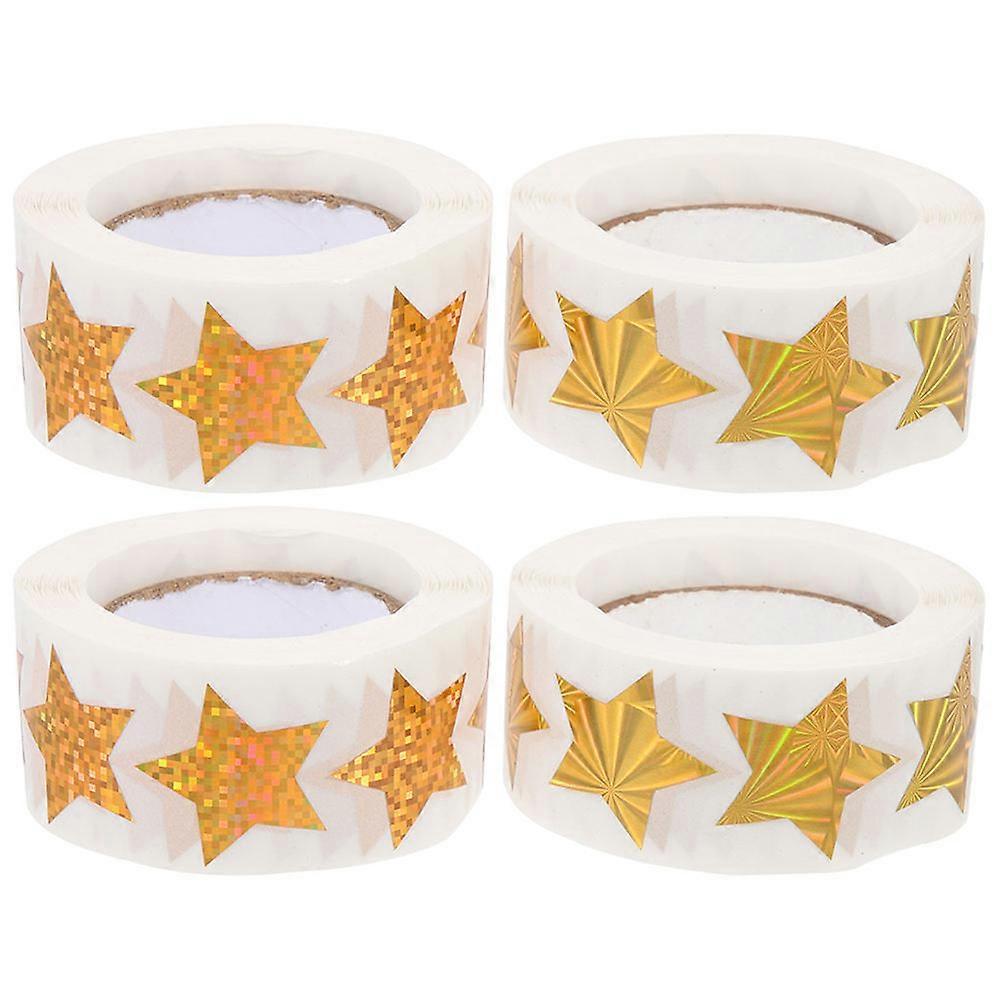 4 Rolls Star Sealing Stickers Adhesive Labels for Packaging Delicate Decorative Stickers for Parties DIY Craft Supplies for Holiday Favors