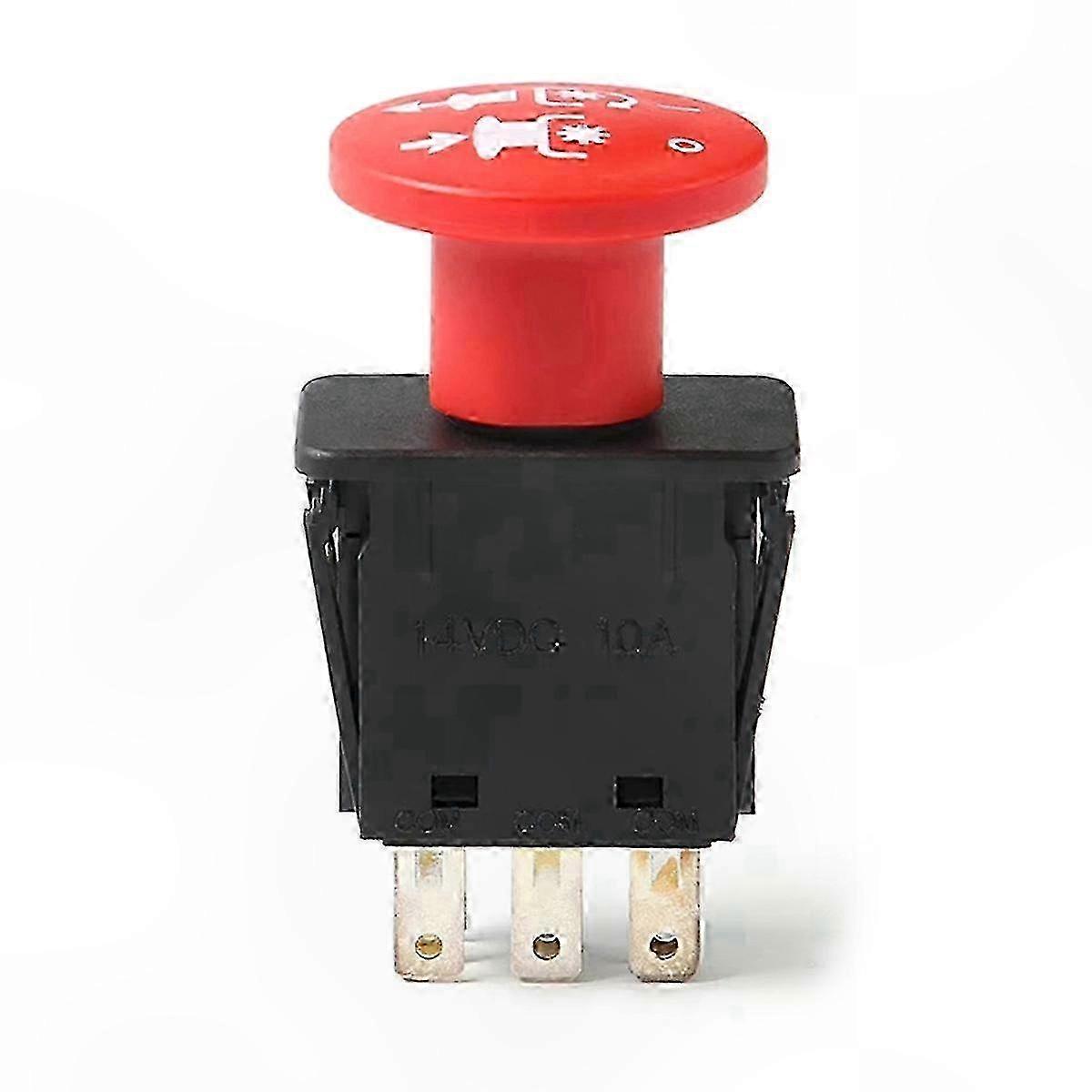 Universal PTO Switch for Ride-On Mowers - Heavy-Duty Push Button Replacement
