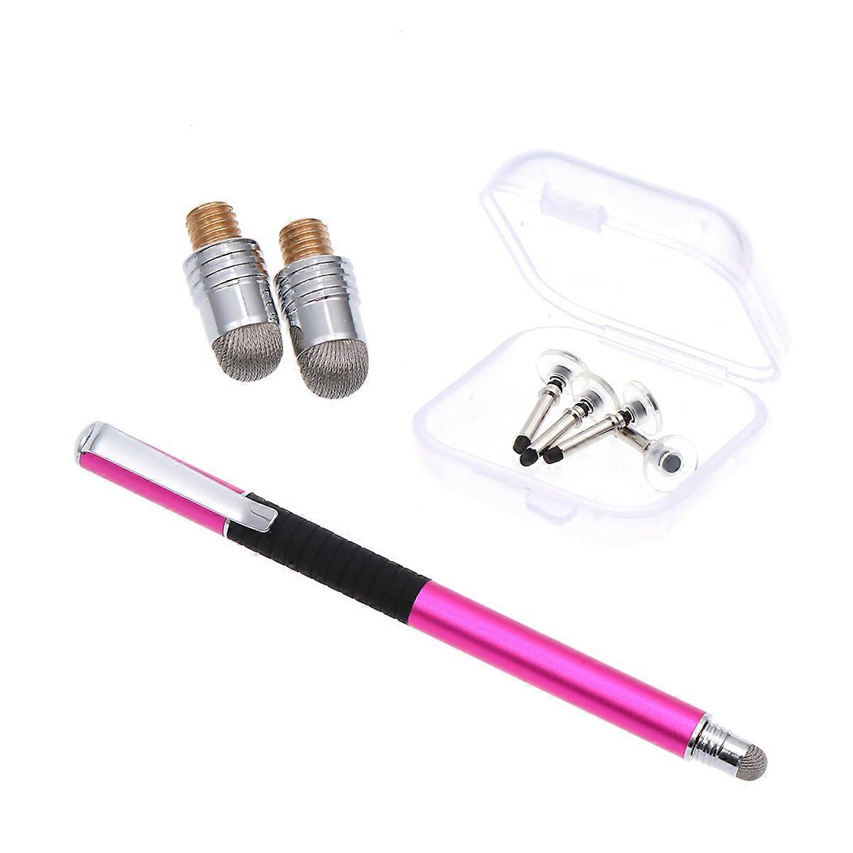 Universal Capacitive Touch Screen Pens Handwriting Tool for Adults 5Pcs Round Cylindrical Design Pink