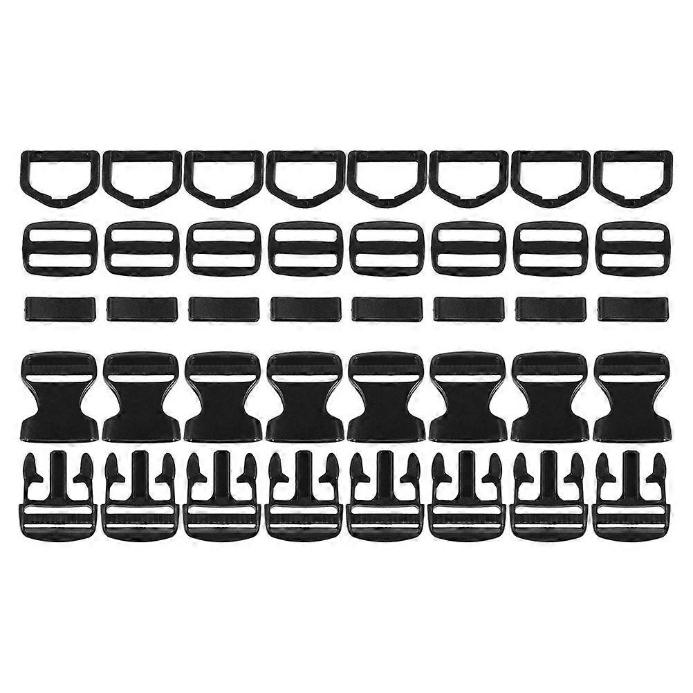 Buckle Kit Secure Fit Adjustable Design For Daily Walks And Special Outings Black 5.10X3.00X0.80CM POM 8 Sets