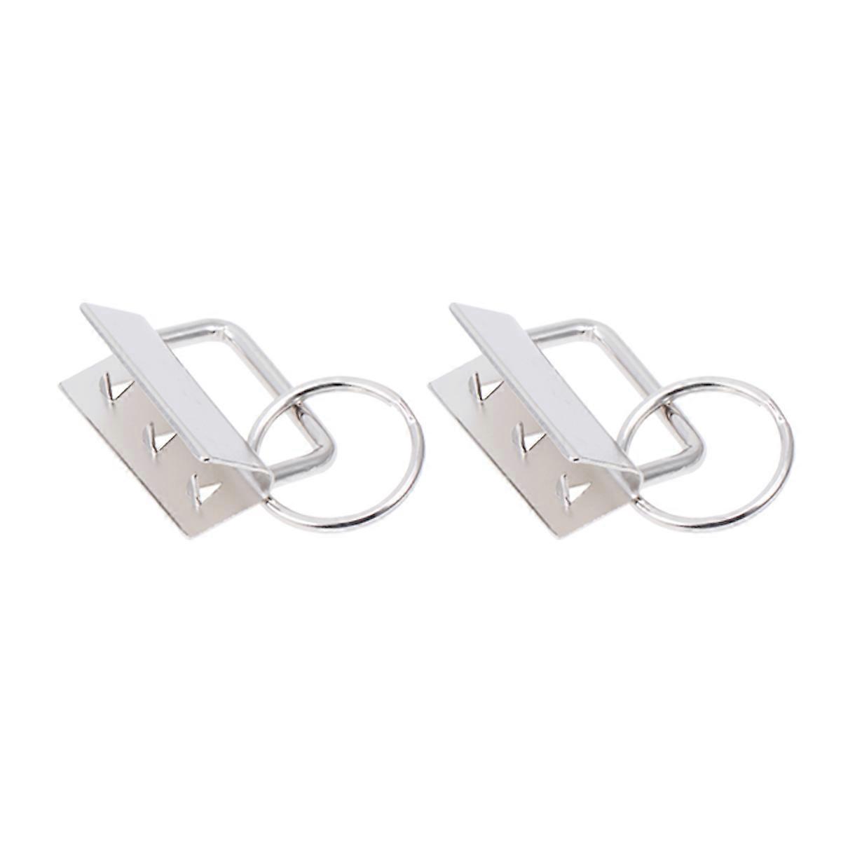 Keyring Kit Diy Accessories Retro Style Key Chain Decorative Silver Color 3.2 x 2.5 x 1.5 Cm 50Set