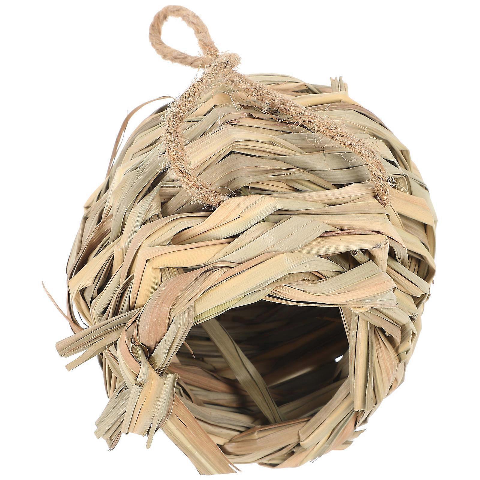 Handmade Straw Woven Hamster Hideout House Bird Nest Handwoven Bird Nest Small Animals Hut