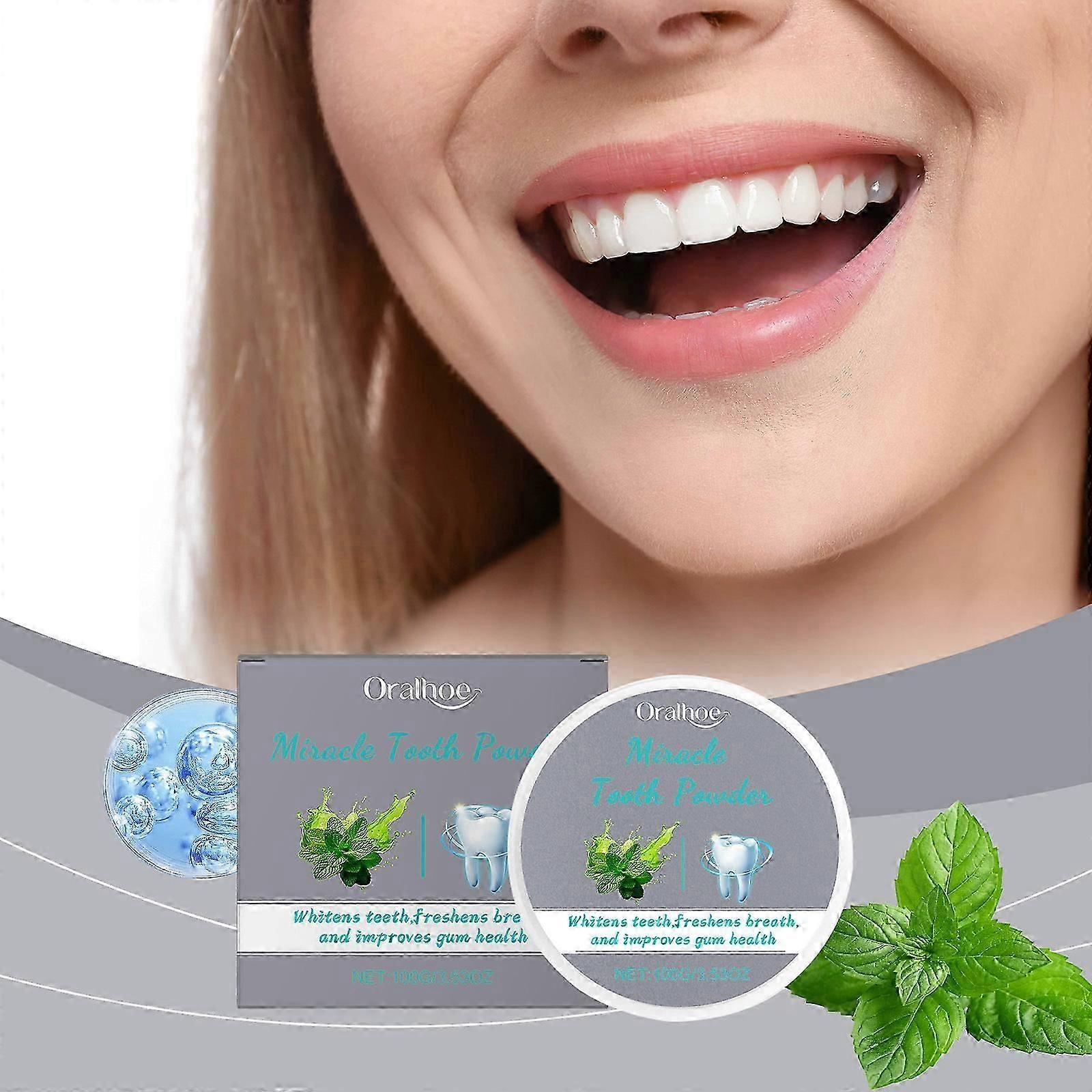 Mint Tooth Powder Toothpaste, Teeth Whitening Powder, Teeth Whitener, Instant Teeth Whitening and Stain Removal, Fresh Breath