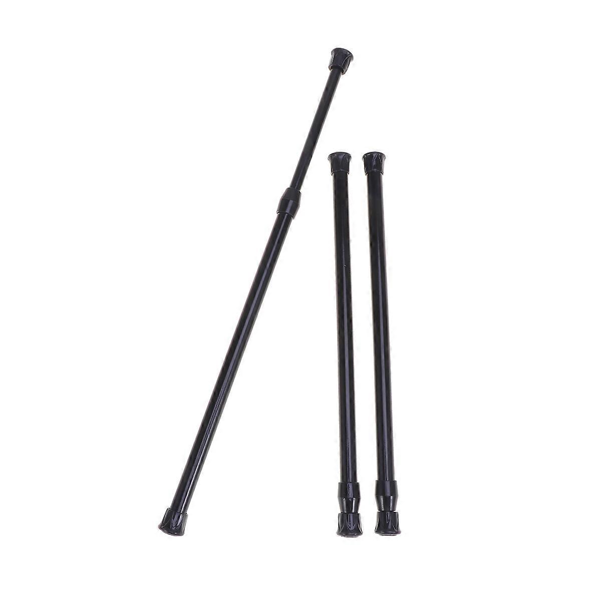 Black Metal Curtain Rod for Bathroom Use Easy Tool-Free Installation 30-50cm