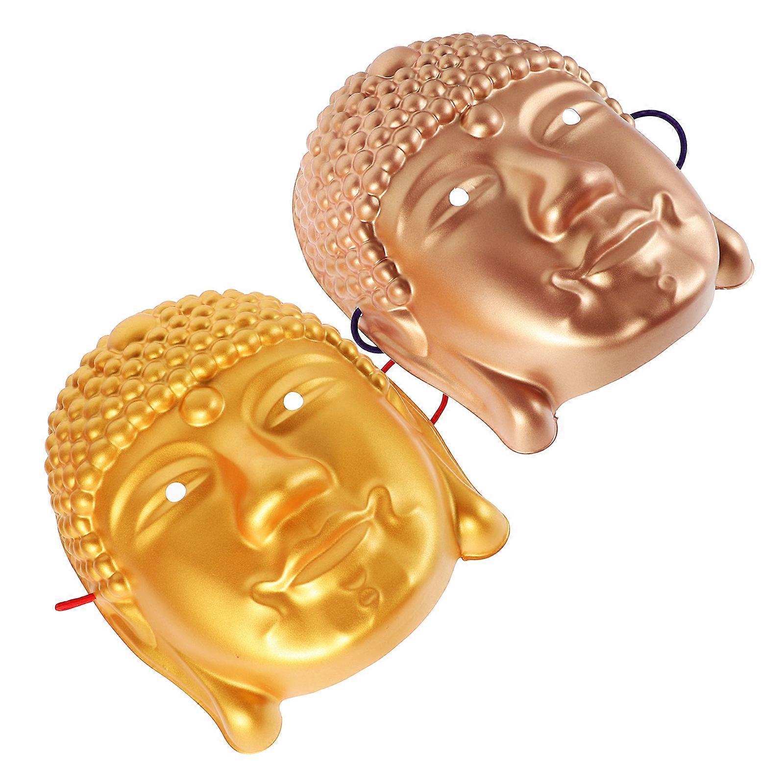 Buddha Head Masquerade Mask for Party Made of Plastic in Assorted Color Unique and Durable Design 2 Pieces