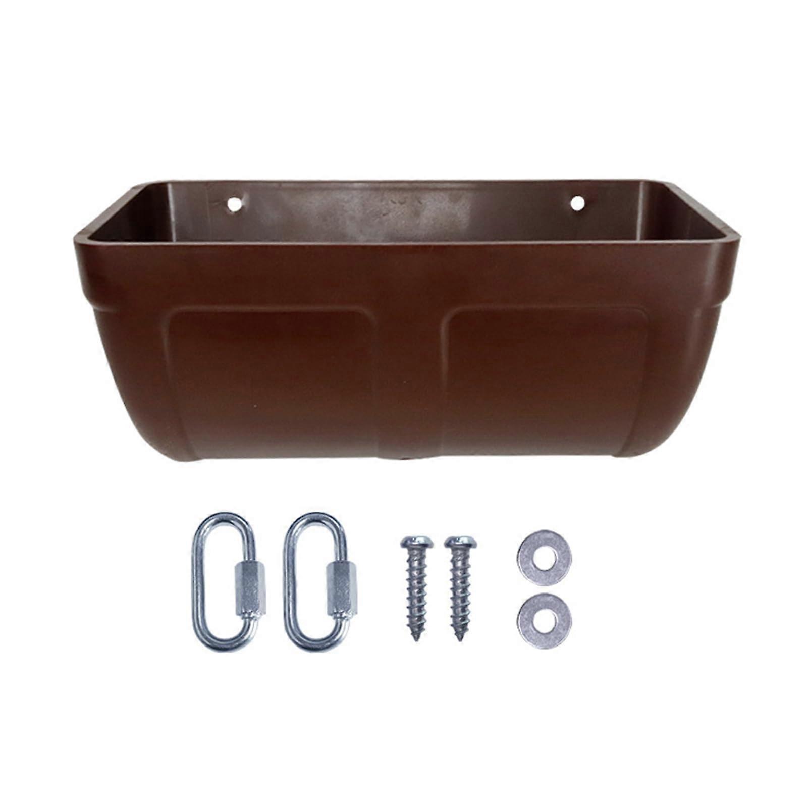 Poultry Feed Dispenser Easy To Clean, Durable Hanging Feeder For Outdoor Farm Use, Brown, 1-Set