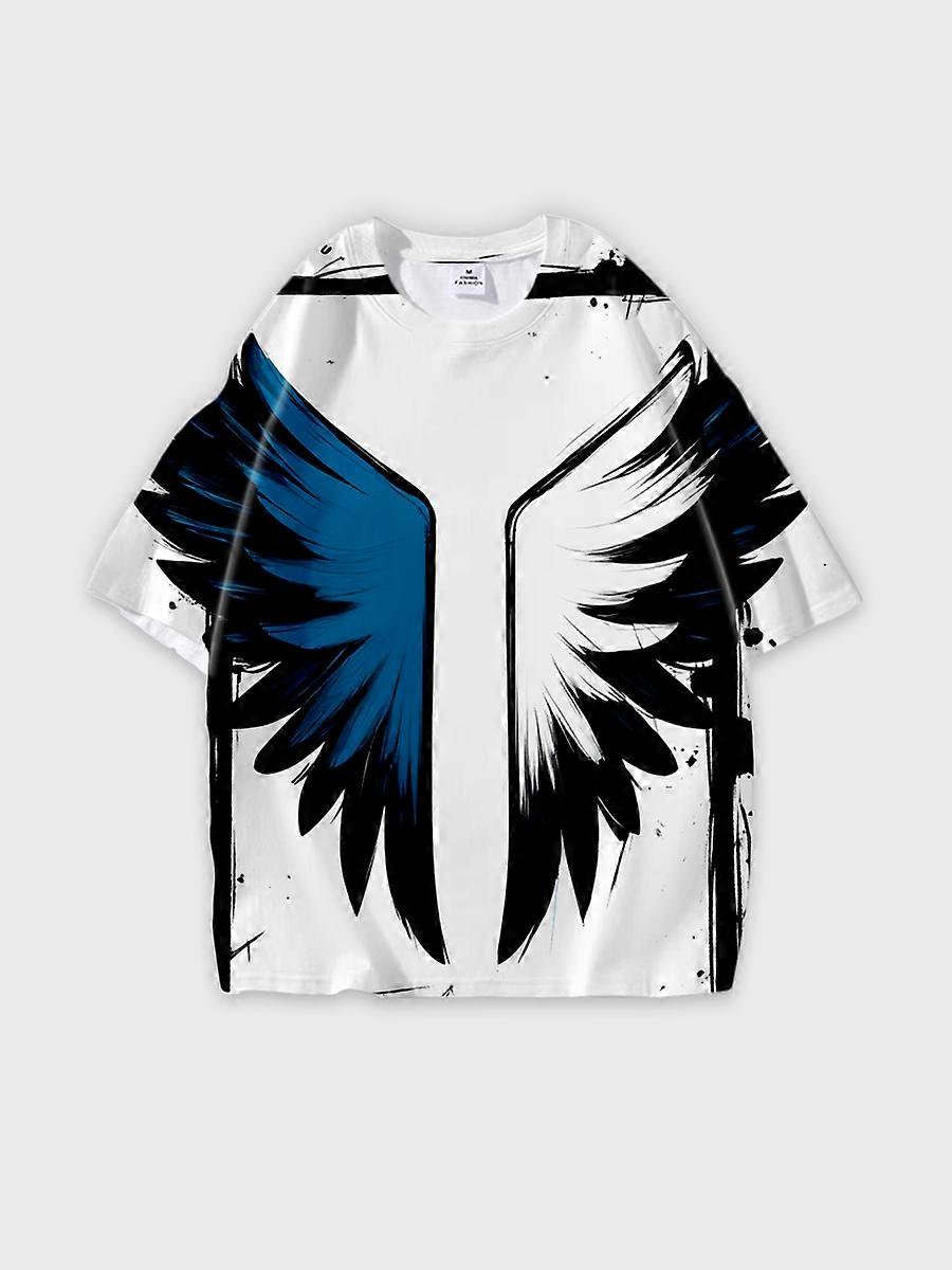 T-shirt round neck Pattern loose short sleeve N398