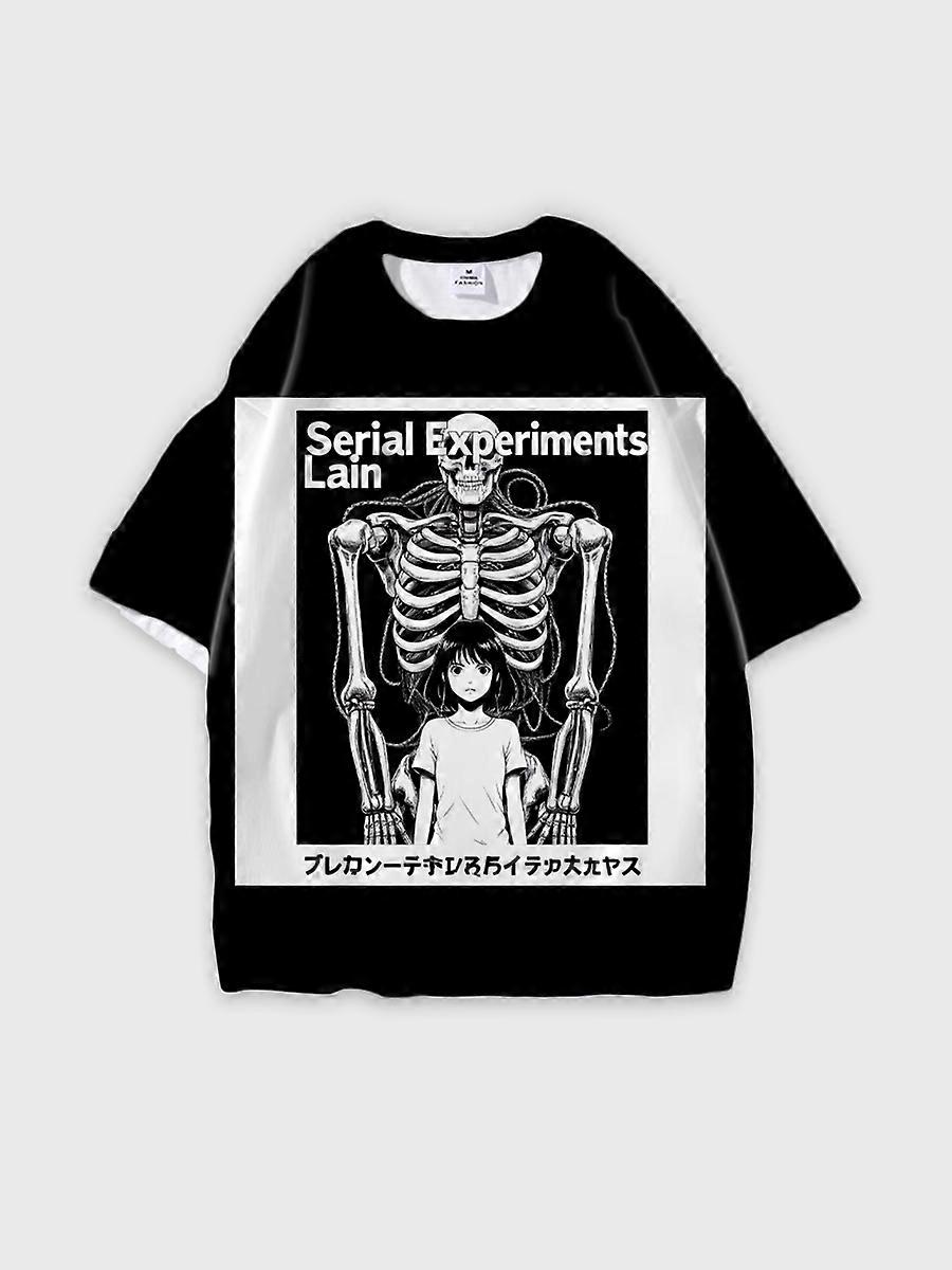 T-shirt round neck book Characters Pattern loose short sleeve E1809