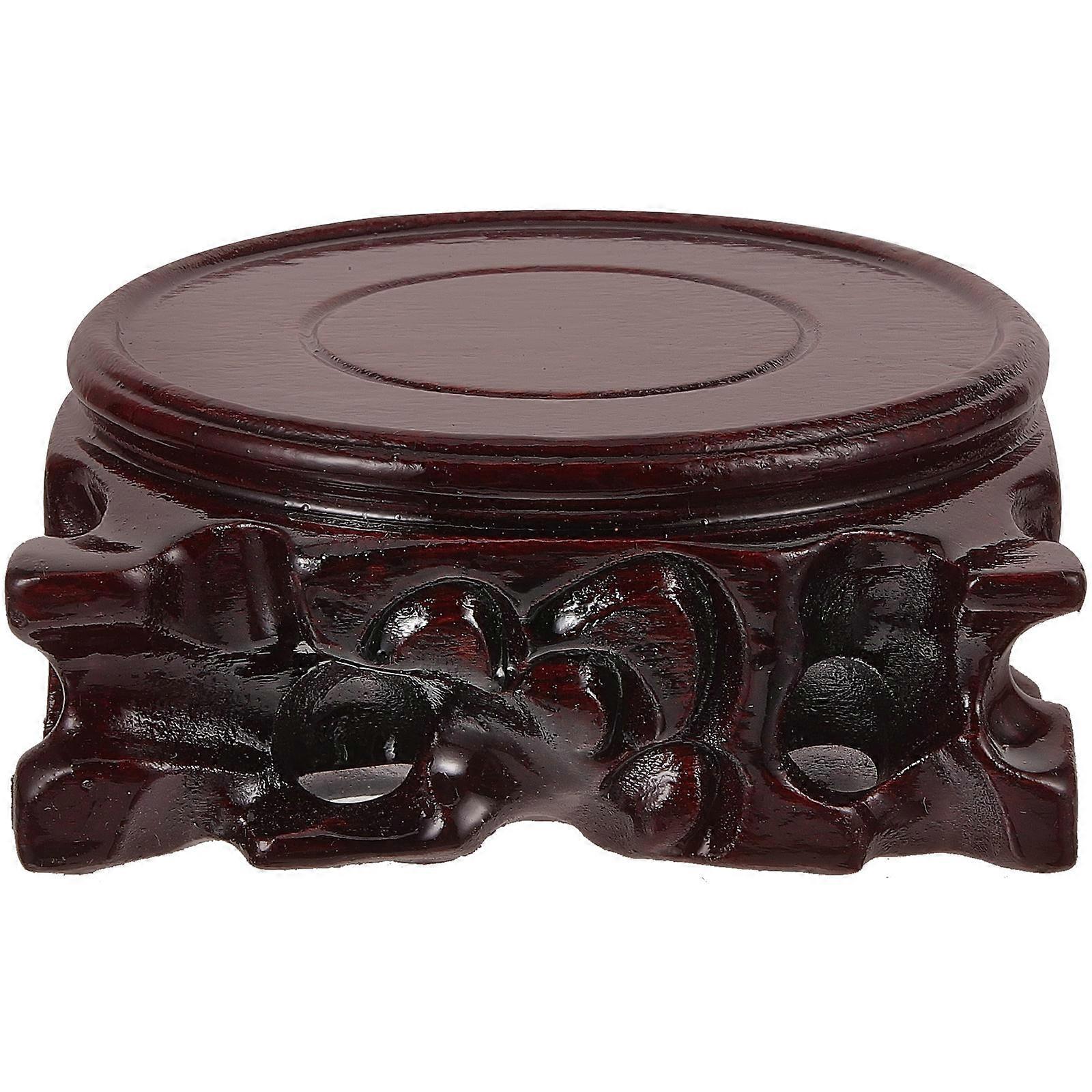 Brown Wood Display Base for Home Decor and Crafts Stable and Durable Synthetic Material 6.3 Inches