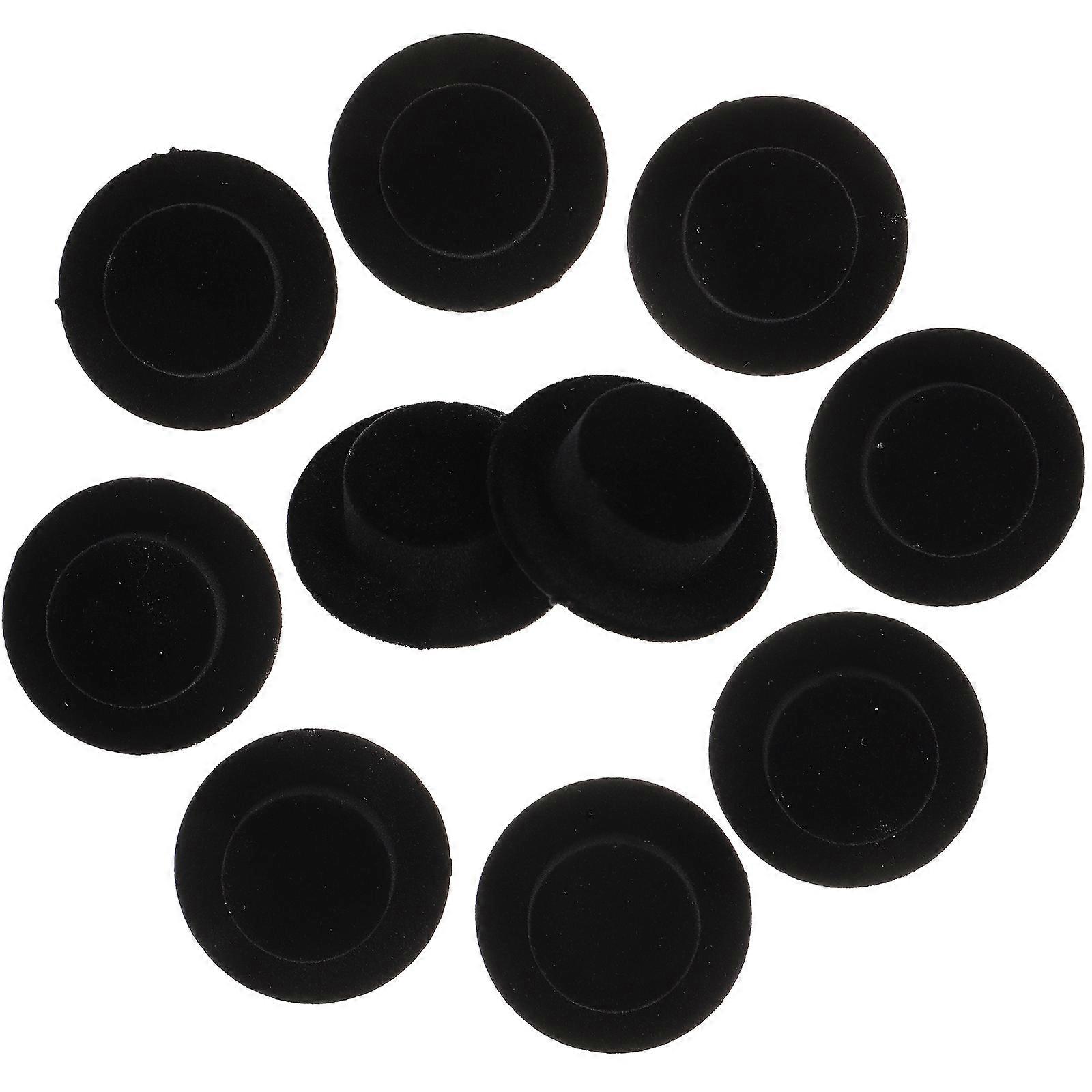 Black Miniature Top Hats for Decoration Made of Resin and Flocking Materials 20 Pieces