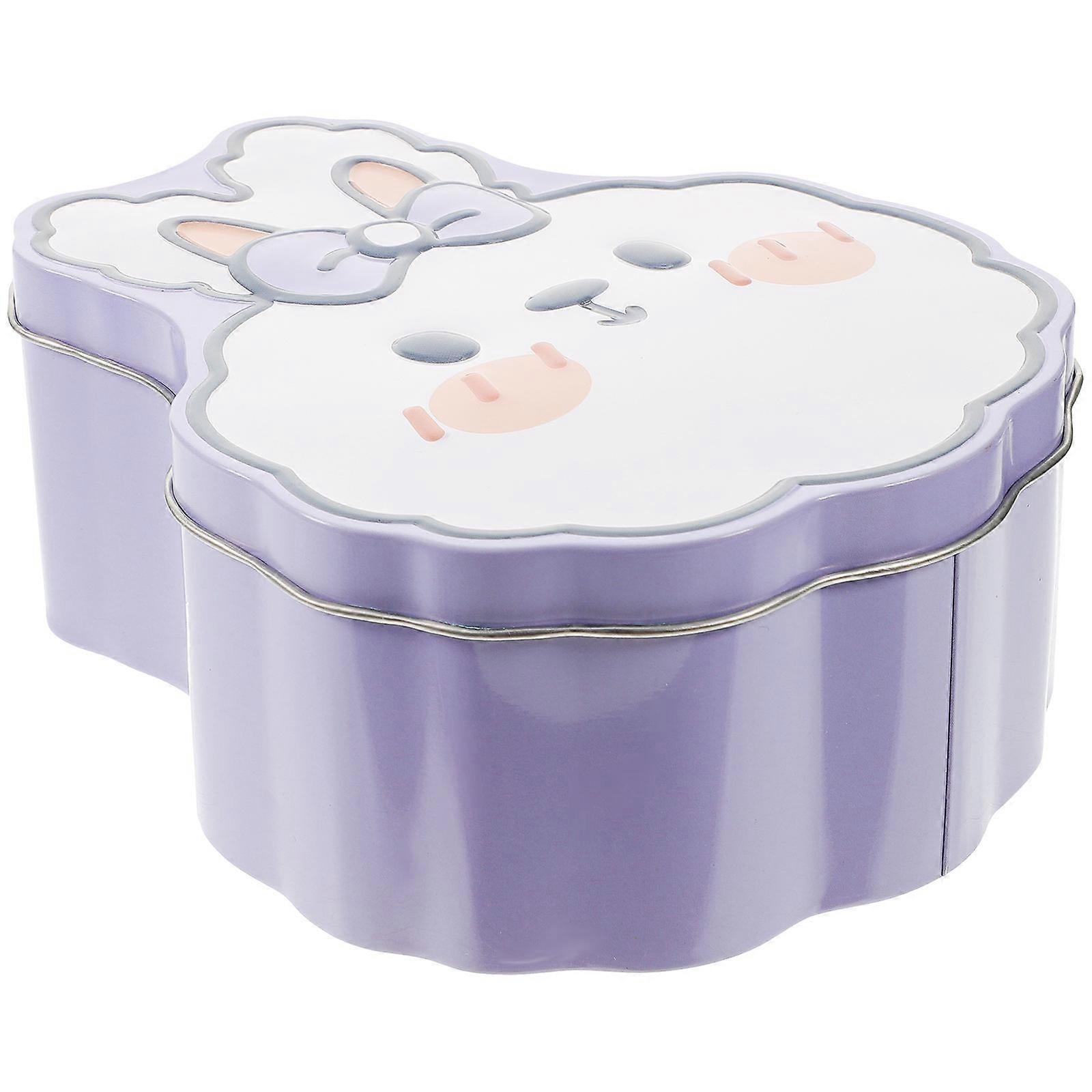Rabbit Shape Cookie Tin Box Holiday Storage Box Tinplate Material Sealing Function 1Set