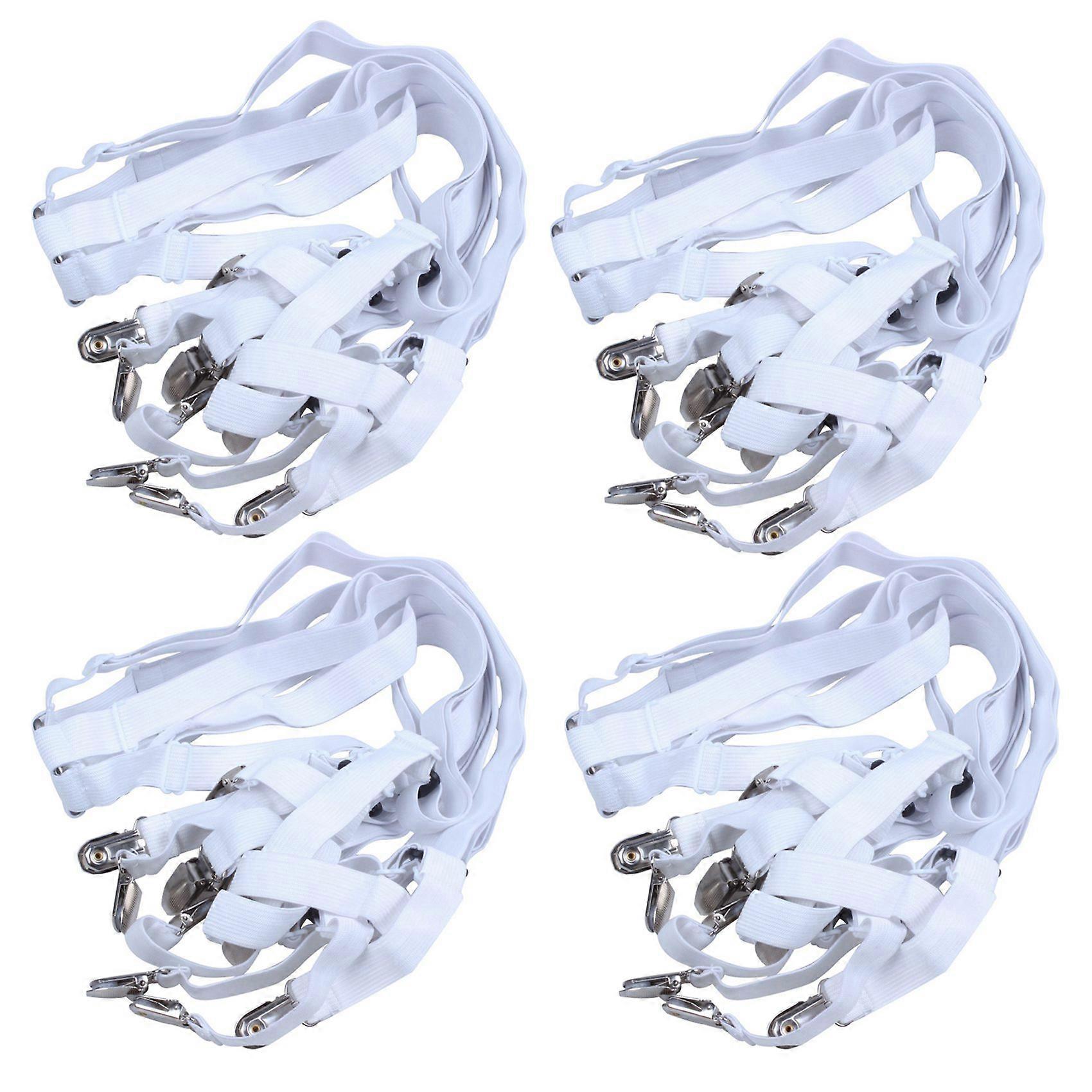4X Bed Sheet Clips Grippers Fasteners 3 Way 6 Sides Sheet Suspenders Elastic Sheet Holders Mattress