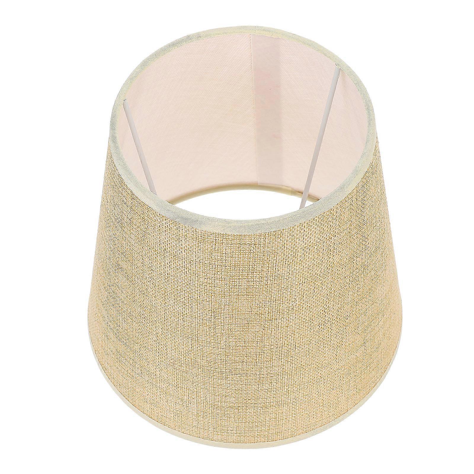 Durable Round Cloth Lampshade Cover for Bedroom & Living Room Ceiling or Wall Lamps – Beige Linen Light Protector for Decorative and Practical Use