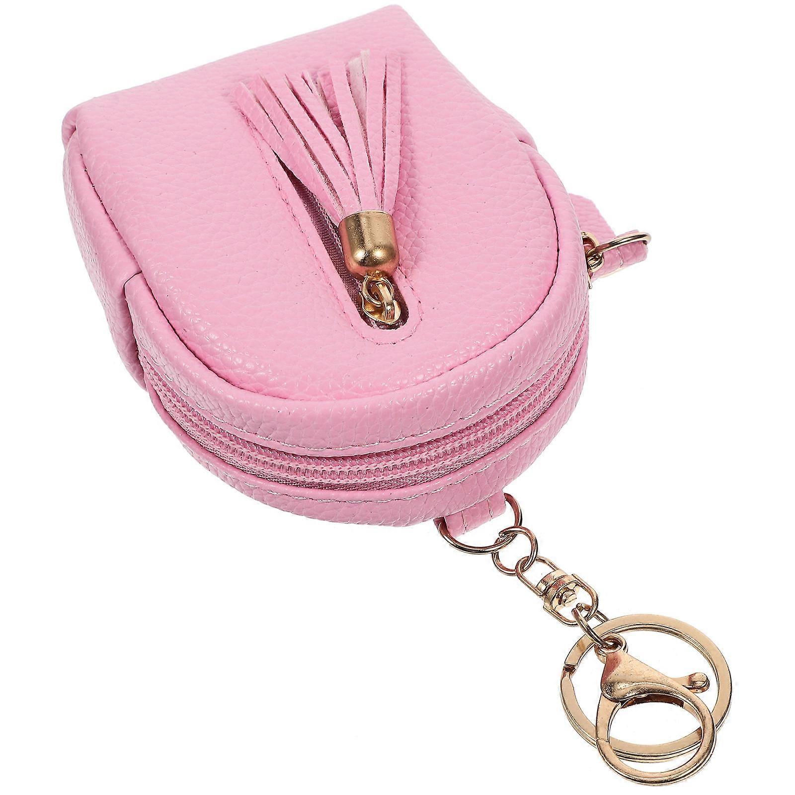 Elegant Key Chain Bag for Women with PU Material and Adorable Backpack Design Pink 1 Pc