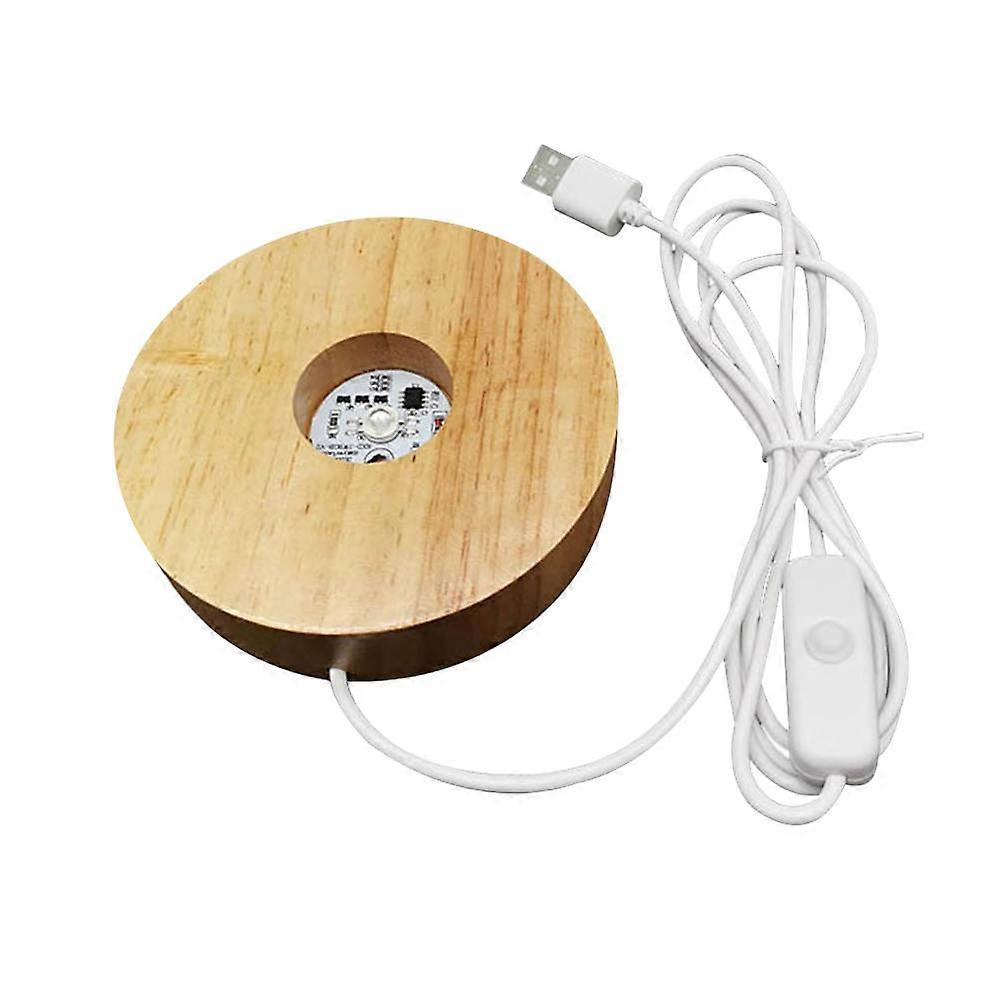 Colorful Lighting Base for Crystal Decor Made of Timber Multi Color Adds Charm to Your Home Ornament 7.8 Inches