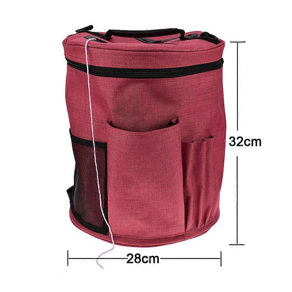 Pink Woven Bag for Storage Perfect to Carry Crocheting Tools and Knitting Yarn in One Place Large