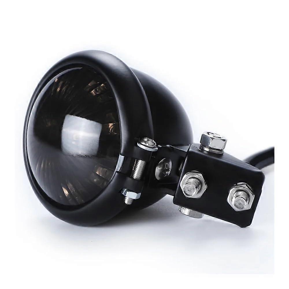 Stop Rear Light Universal Fit 1 Piece Tail Light Black Metal Round Modified L Shape Brake Running Lights