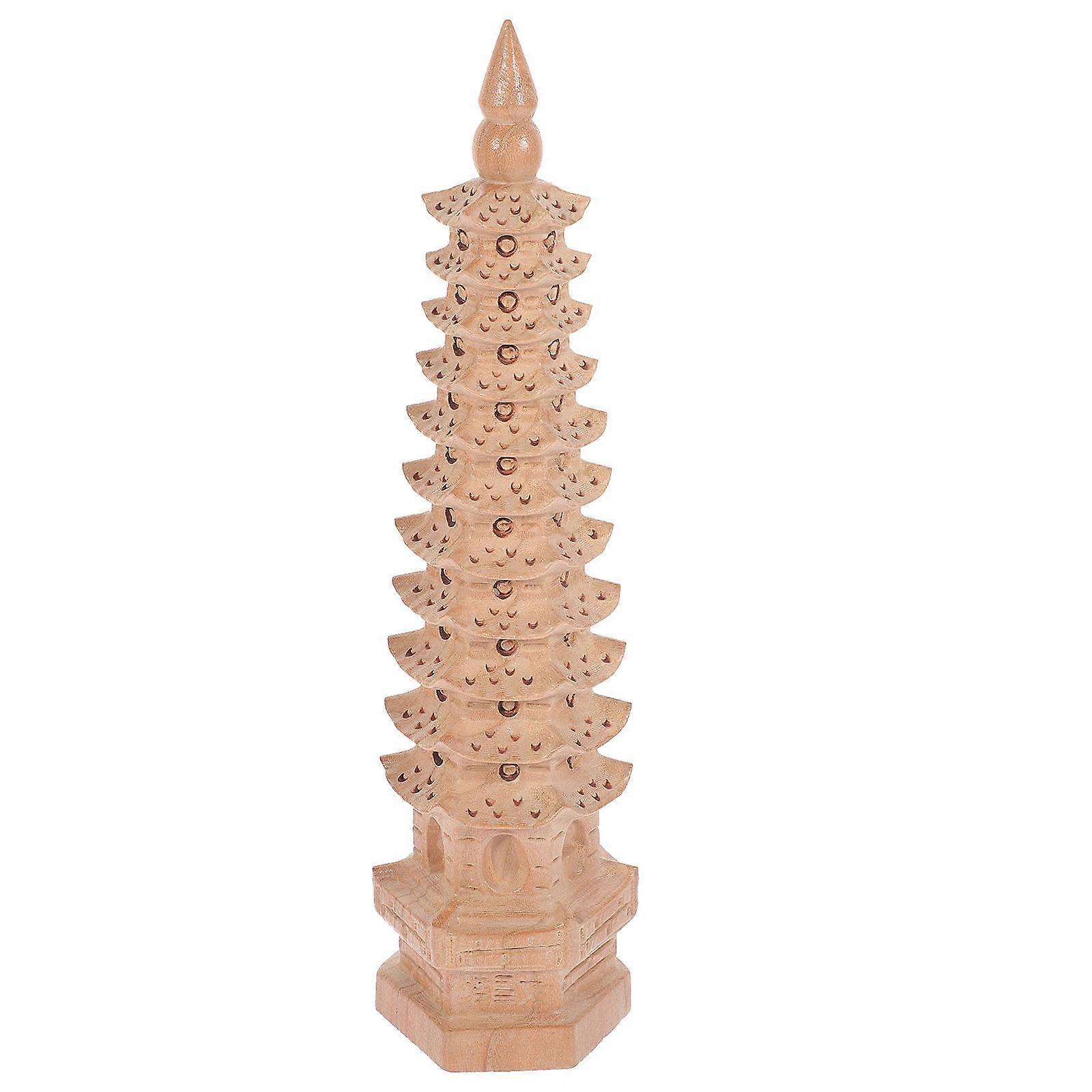 Compact Size Wenchang Tower Model Feng Shui Ornament For Small Garden Desk Decor 1Set
