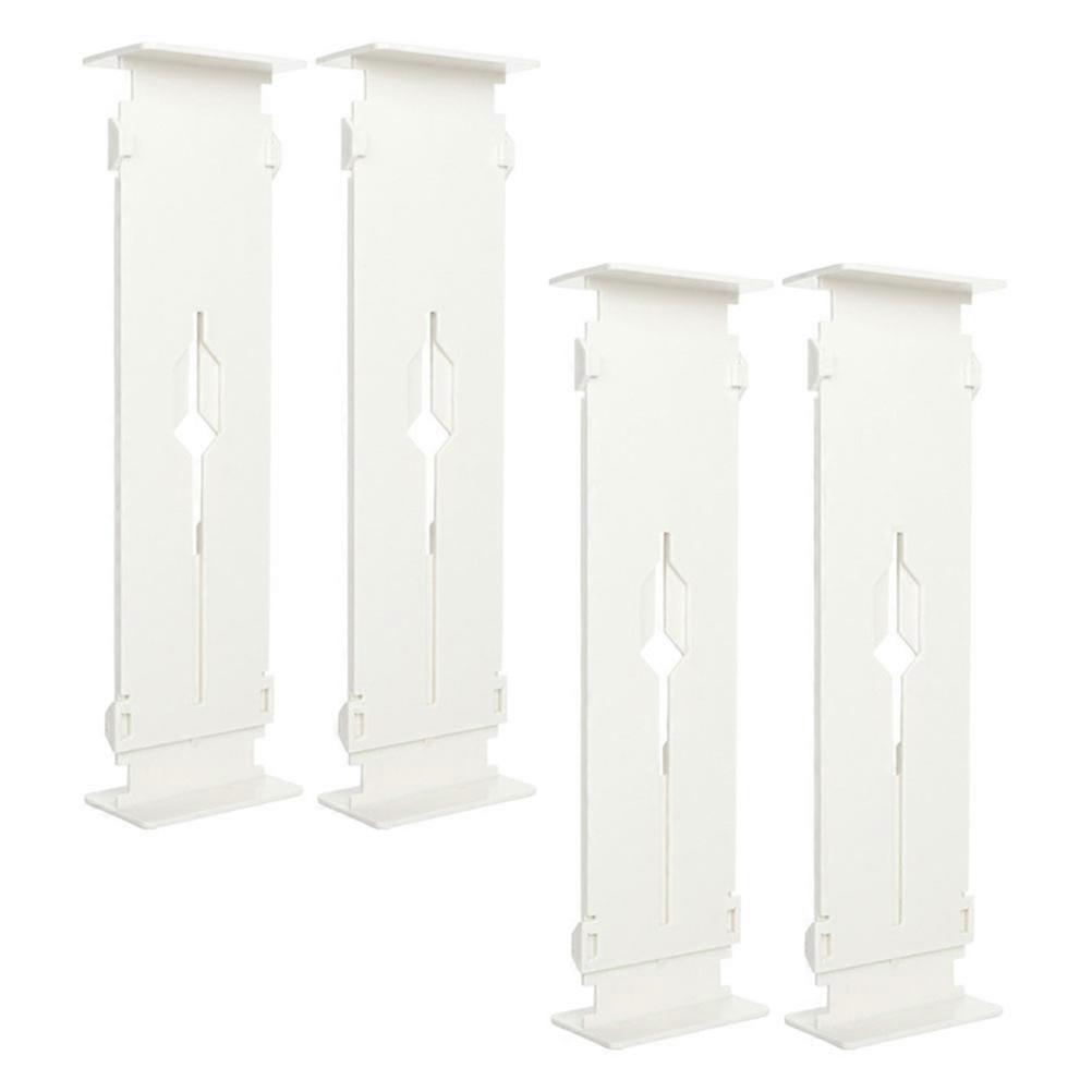 White Plastic Drawer Dividers Organizer with Adjustable Partitions for Refrigerator Use 4pcs