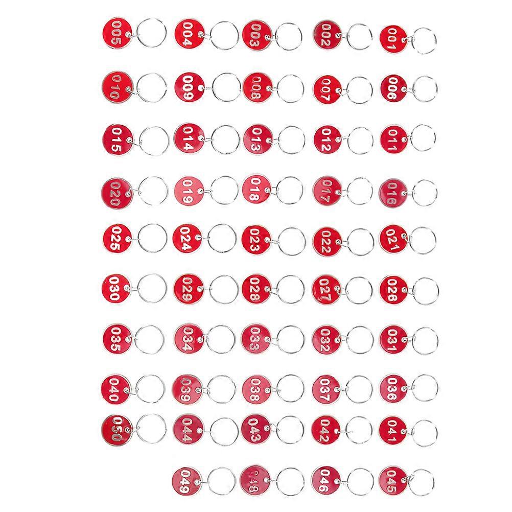 50 Pcs Number Pendant Tags Practical Metal Numbers Plates Luggage ID Tags Key Ring Labels for Office (Number 150)