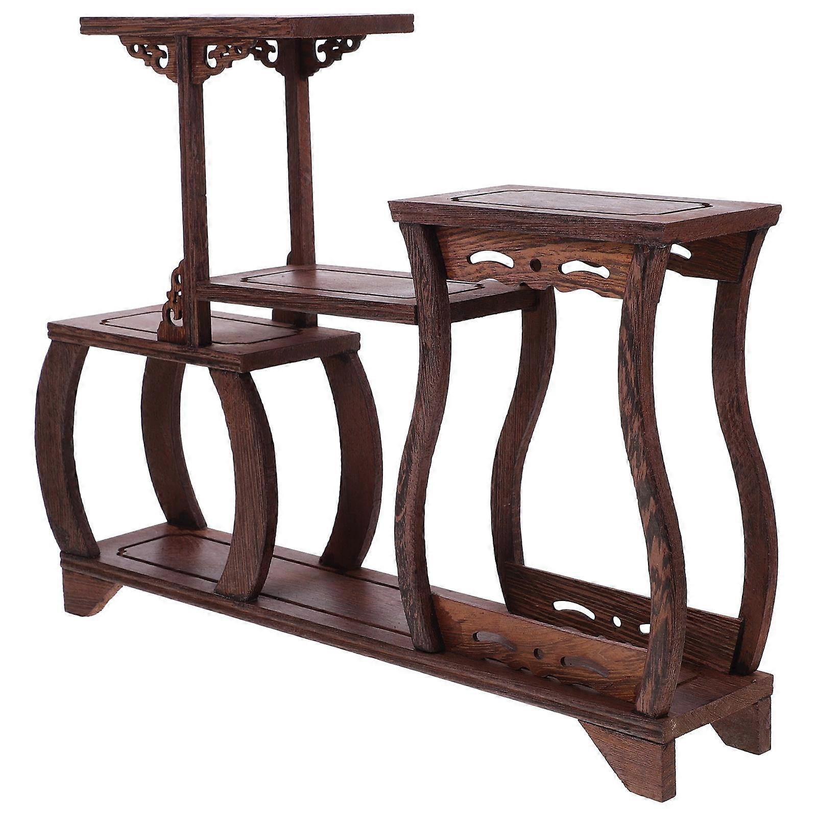 Dark Brown Wooden Collection Display Holder for Jewelry Organizing MultiLayered Design 70.0 cm
