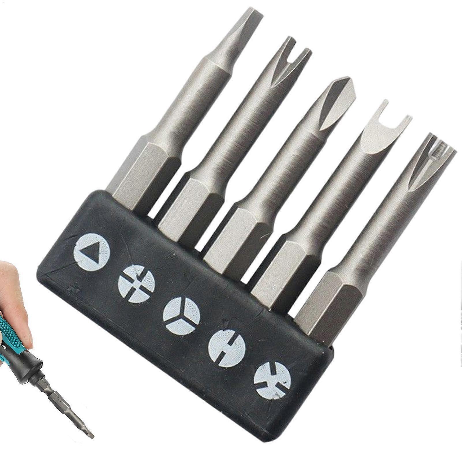 Drill Bit Set, Special Shaped Screwdriver Set, Robust Y Type Triangle Inner Screwdriver Bit Tool, Screwdriver Bit Tool  Pack of 5
